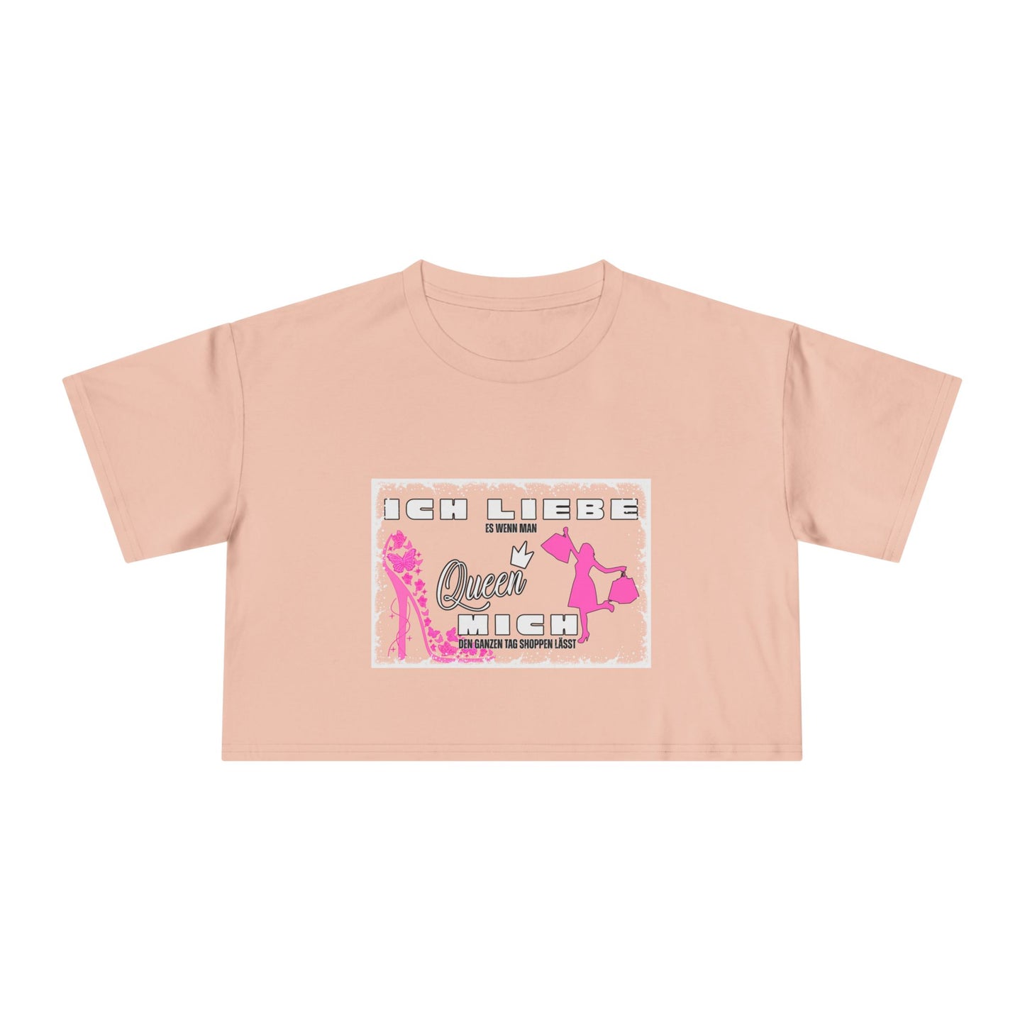 Ich liebe shoppe "Shopping Queen" Crop Tee copped Shirt