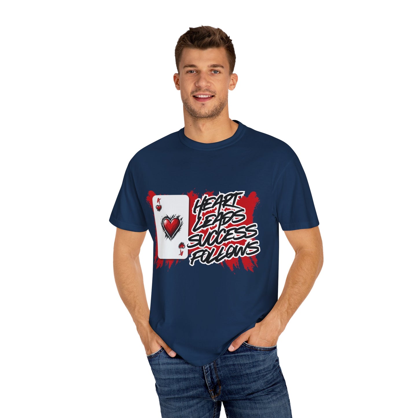 Heart Leads Success Unisex Heavy Cotton Tee | Graphic Tee | Casual Wear | Gift for Gamers | Inspirational Fashion | Streetwear