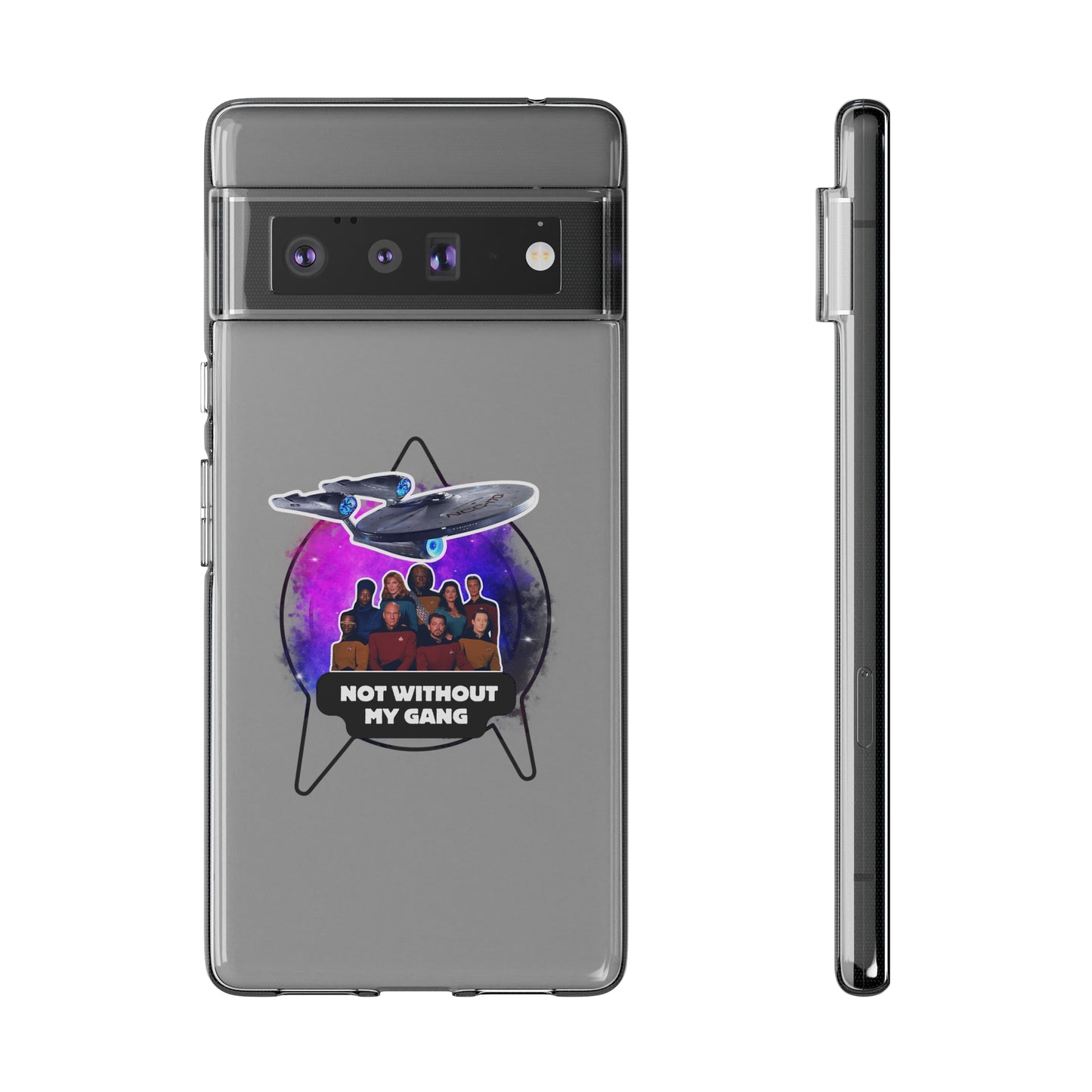Galaxy-Inspired Soft Phone Case - Not Without My Gang, Star Trek Lovers Handyhülle