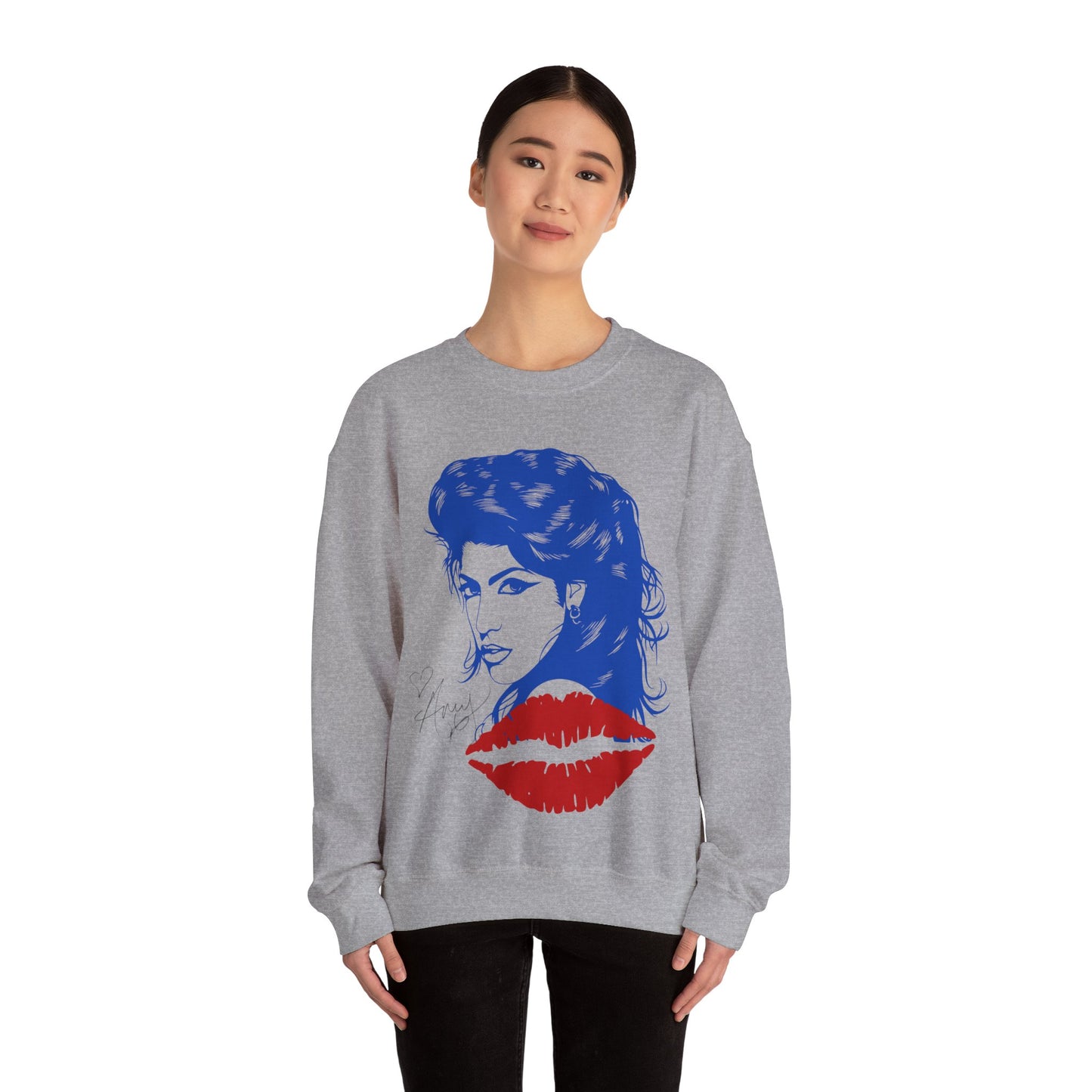 Amy Retro Kiss Graphic Hooded Sweatshirt for Fashion Lovers