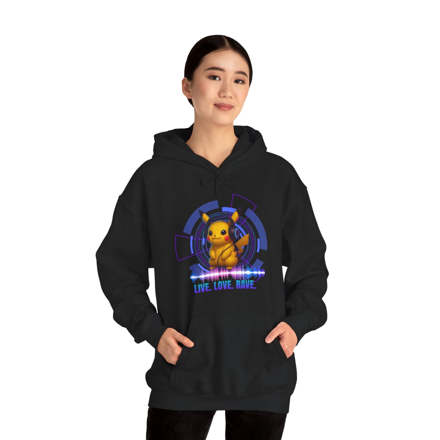 Rave Hoddie, Live Love Rave - Techno - Pokemon