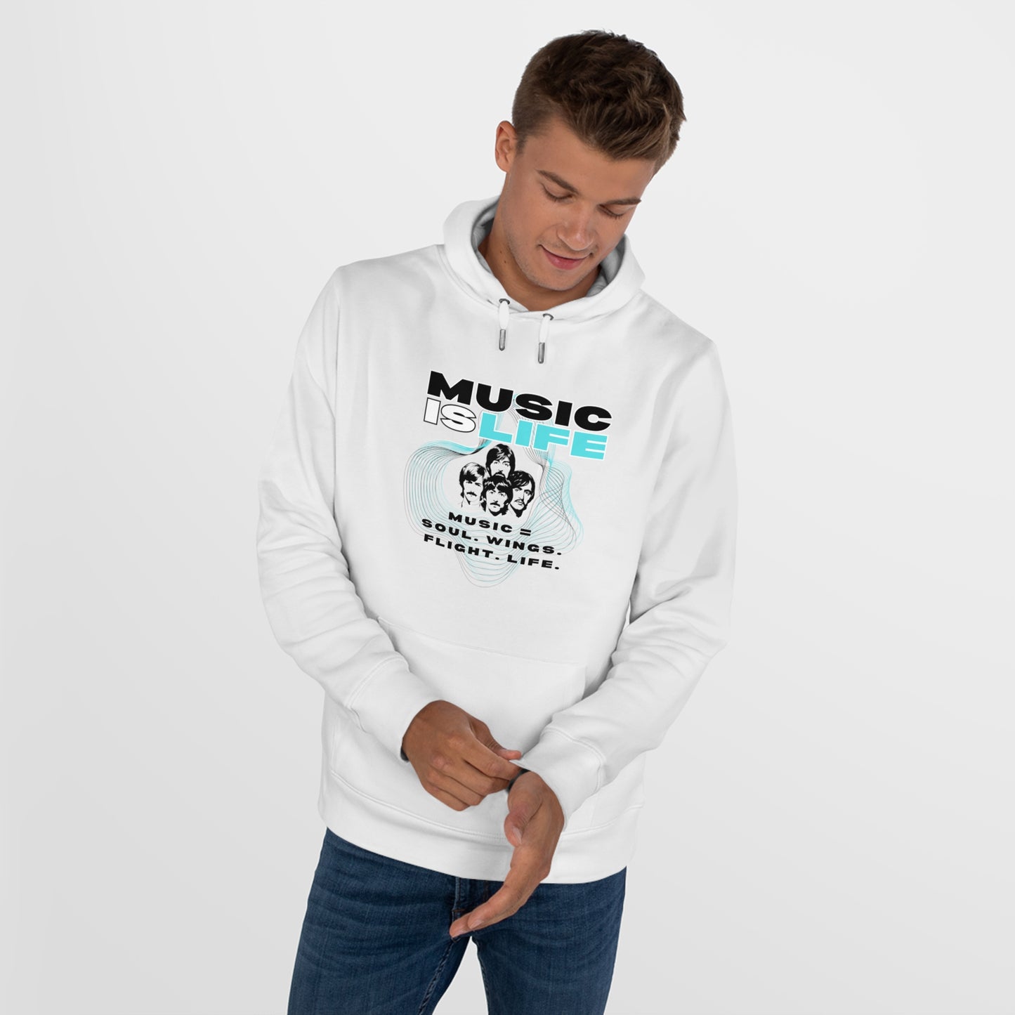 Beatles Music Is Life King Hooded Sweatshirt | Perfect for music lovers