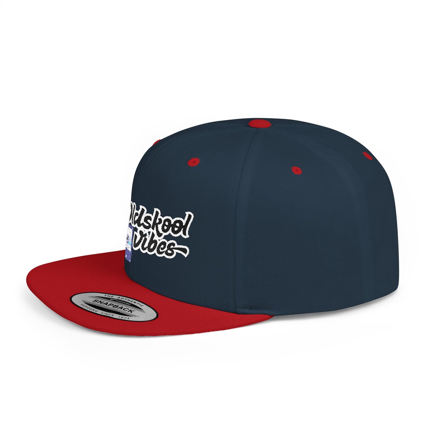 Oldschool Vibes Flat Bill Snapback Cap | Retro Style Hat for Casual Wear