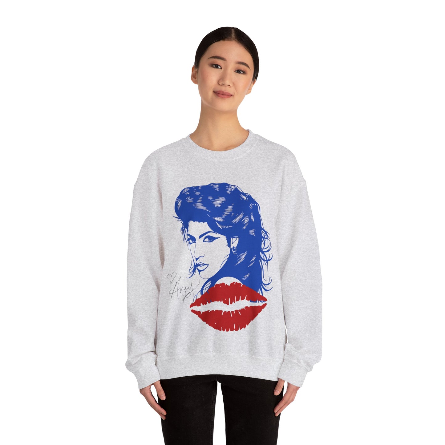 Amy Retro Kiss Graphic Hooded Sweatshirt for Fashion Lovers