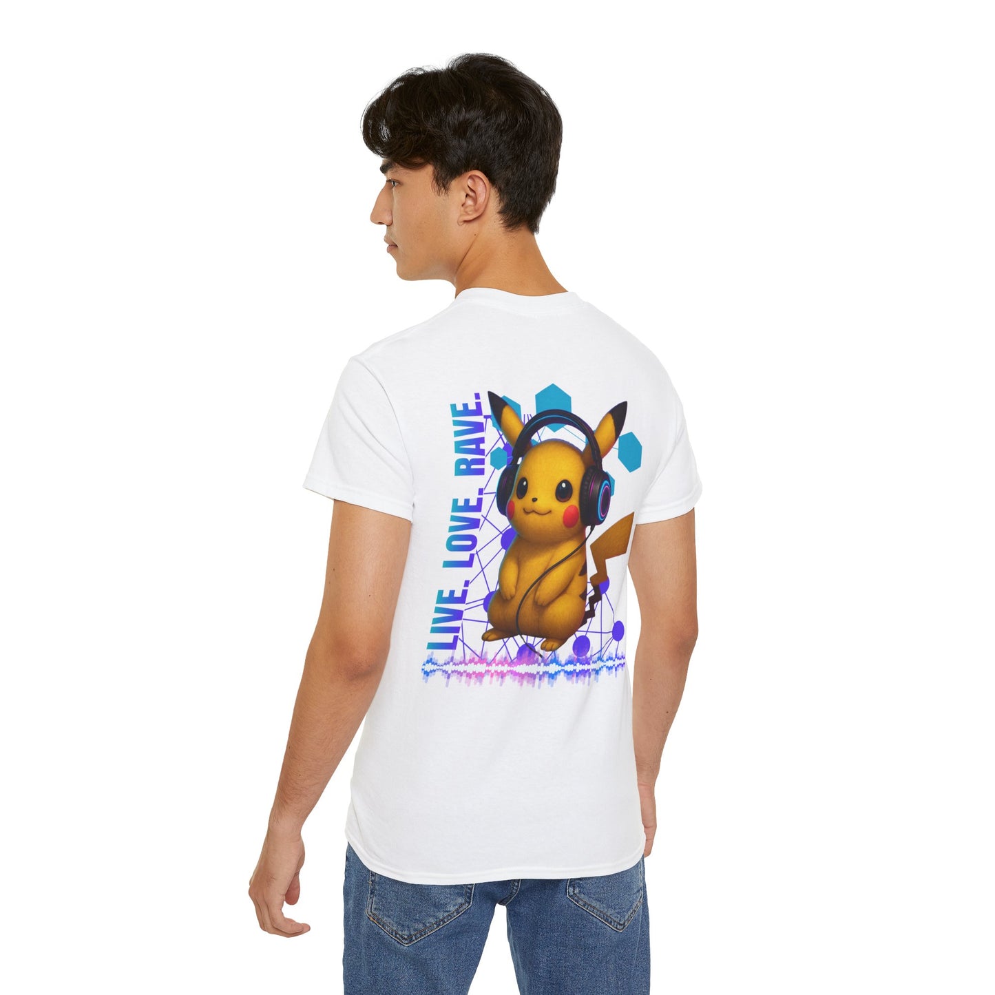 Rave T-Shirt, Fun Music Shirt, Live Love Rave - Techno - Pokemon