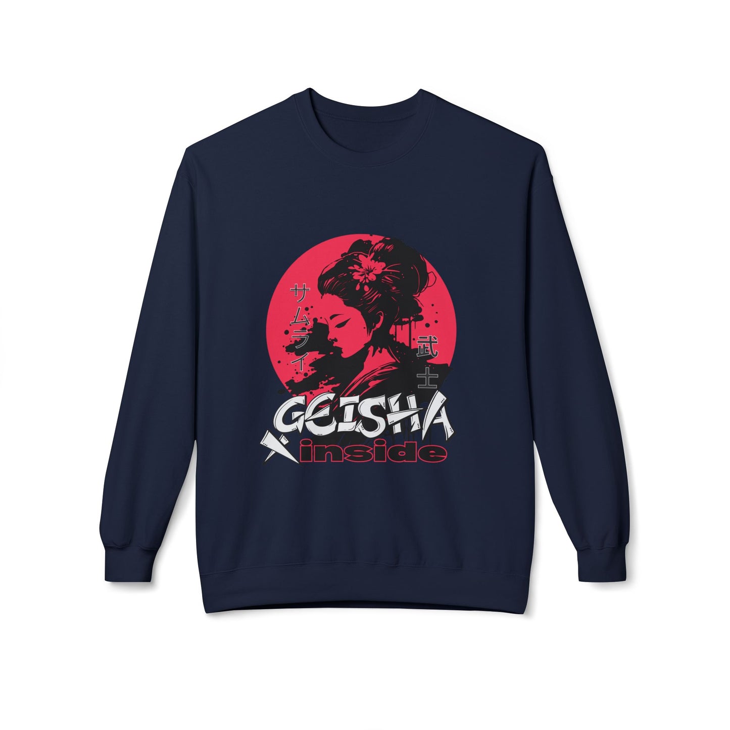 Unisex "Geisha Inside"Fleece Sweatshirt, Cozy