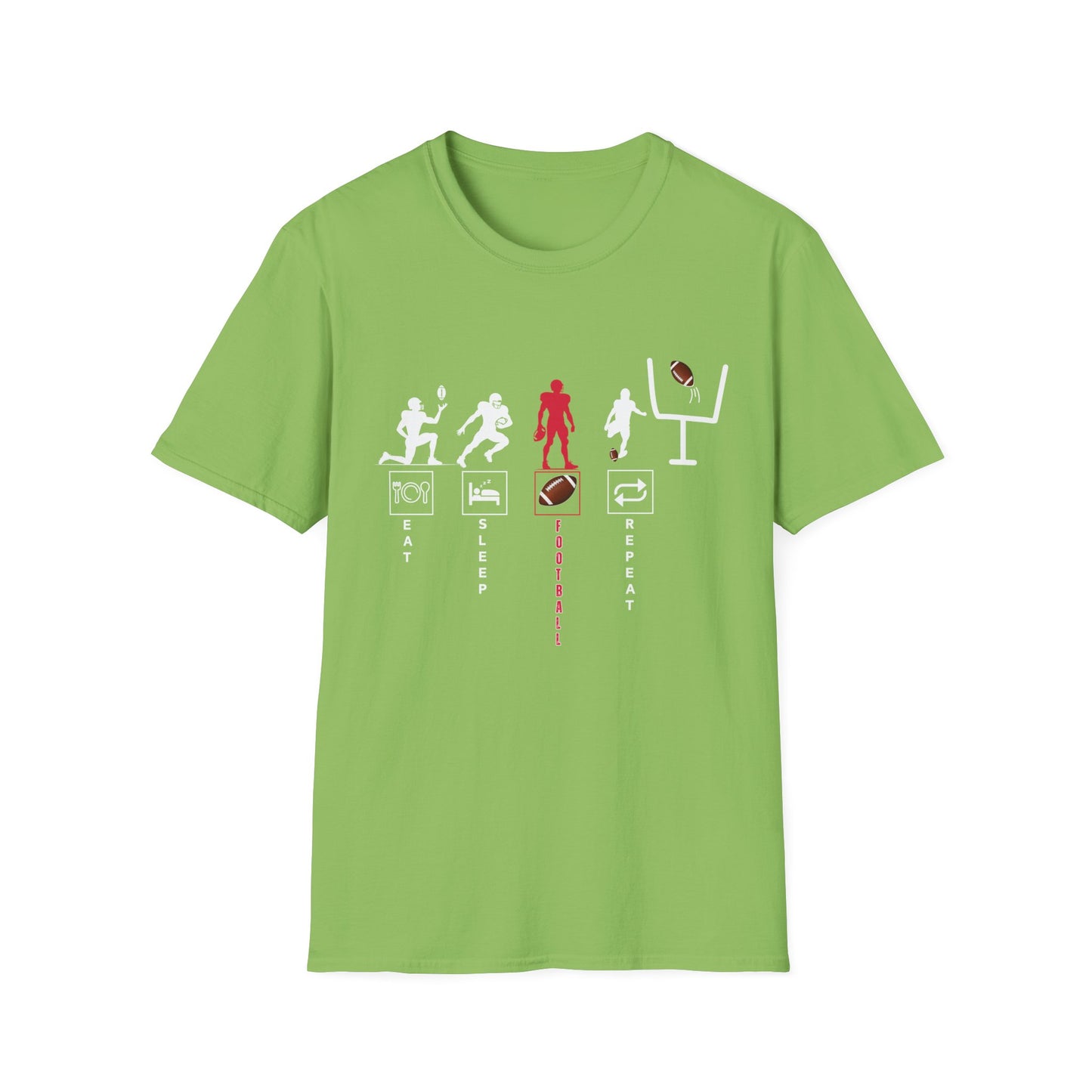 Football Life Unisex T-Shirt - Eat, Sleep, Football, Repeat