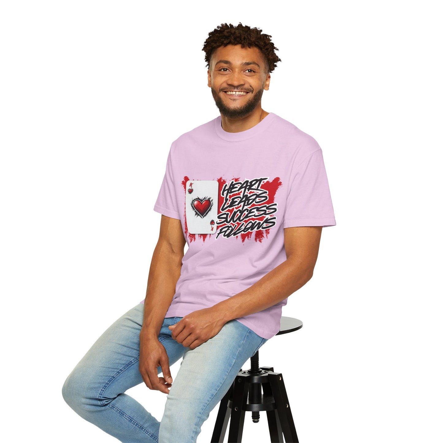 Heart Leads Success Unisex Heavy Cotton Tee | Graphic Tee | Casual Wear | Gift for Gamers | Inspirational Fashion | Streetwear