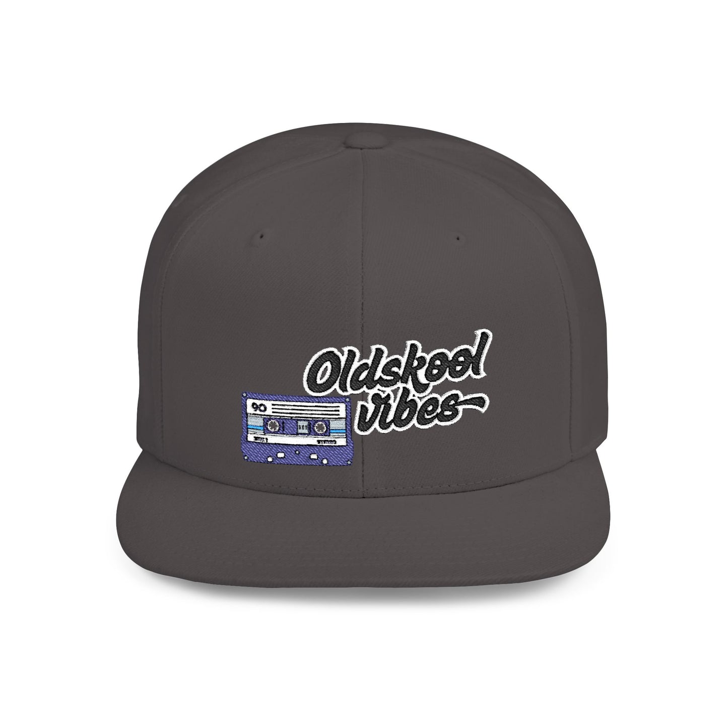 Oldschool Vibes Flat Bill Snapback Cap | Retro Style Hat for Casual Wear