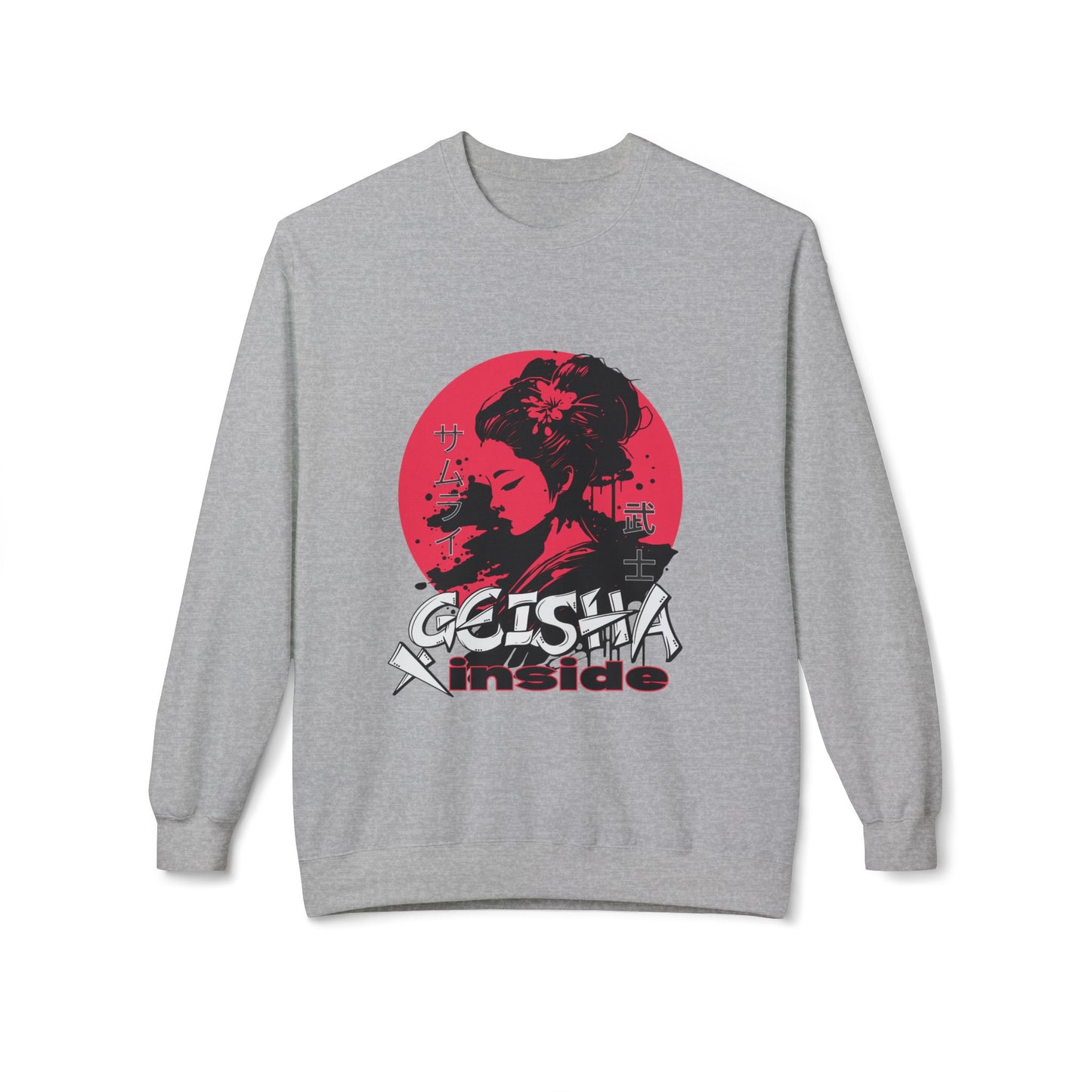 Unisex "Geisha Inside"Fleece Sweatshirt, Cozy