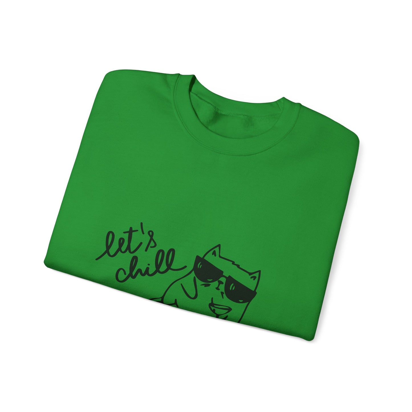 Let's Chill Cat Sweatshirt - Unisex Garment-Dyed Pullover for Cozy Days