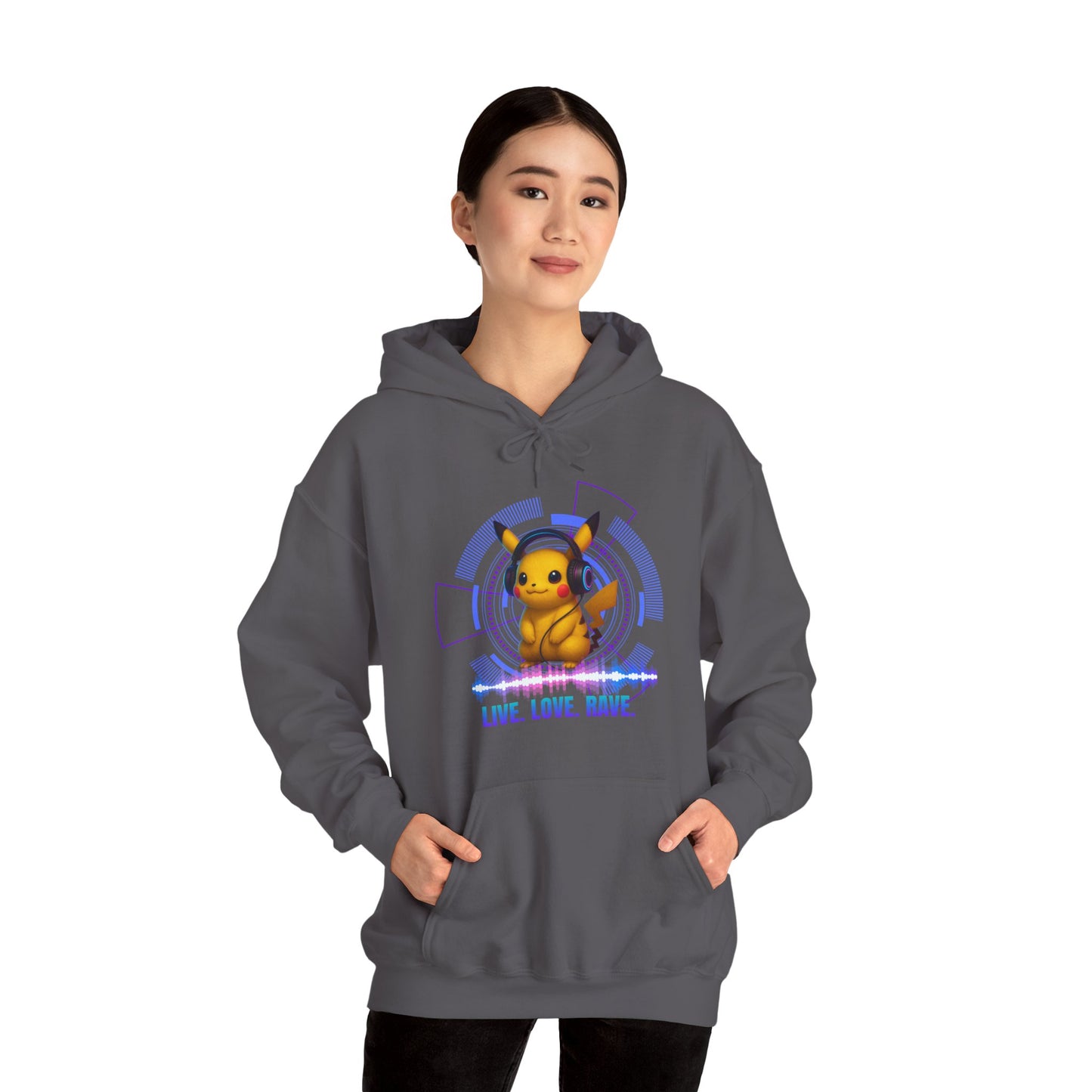 Rave Hoddie, Live Love Rave - Techno - Pokemon