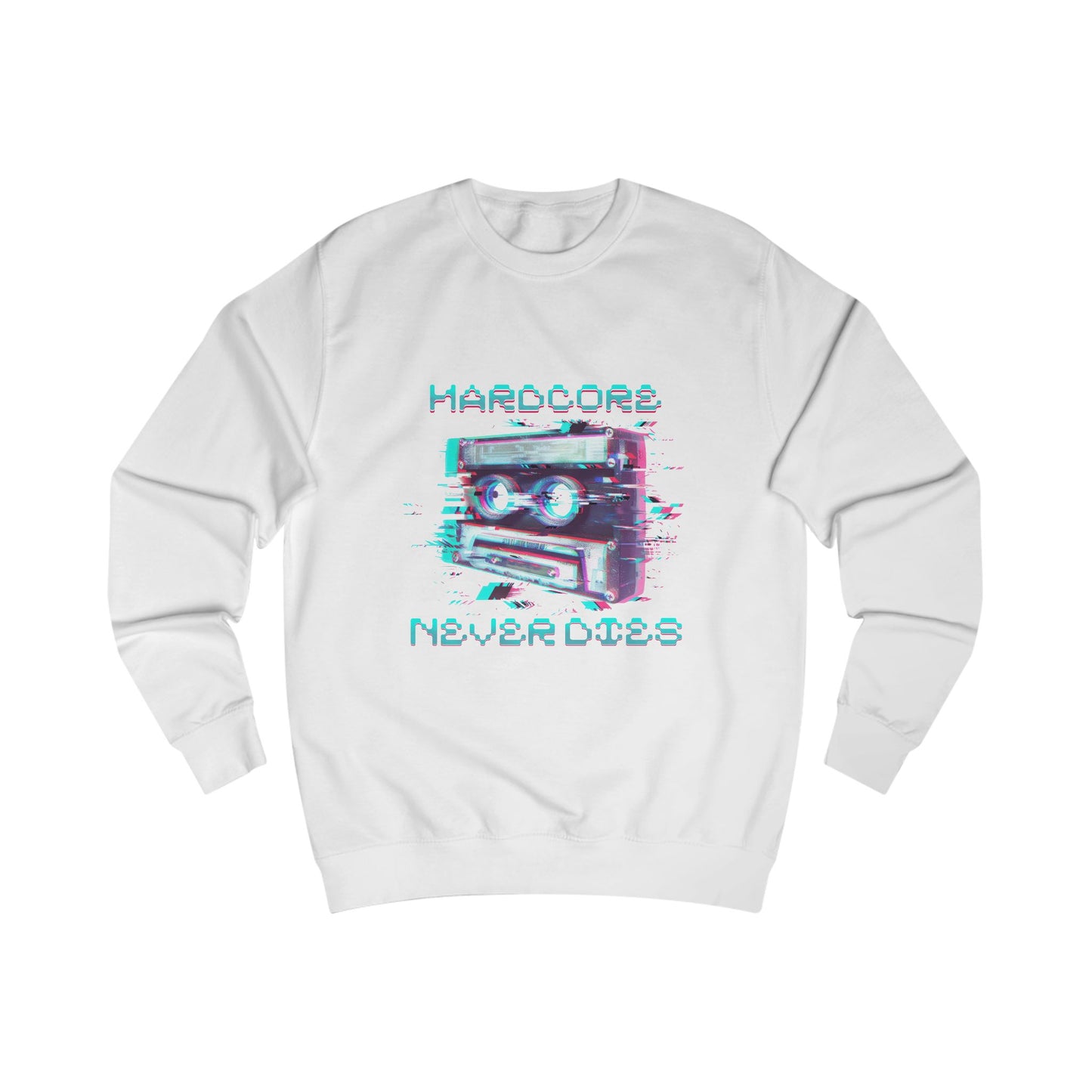 Techno Vintage-Inspired Unisex Sweatshirt - Hardcore Never Dies - Streetwear