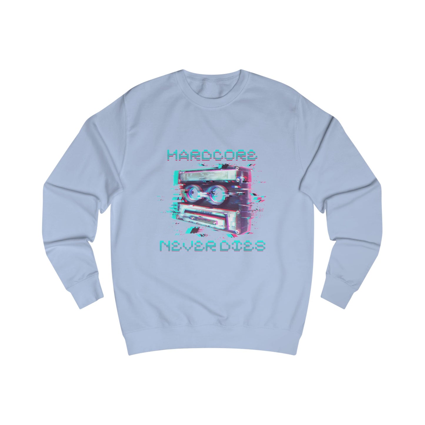 Techno Vintage-Inspired Unisex Sweatshirt - Hardcore Never Dies - Streetwear