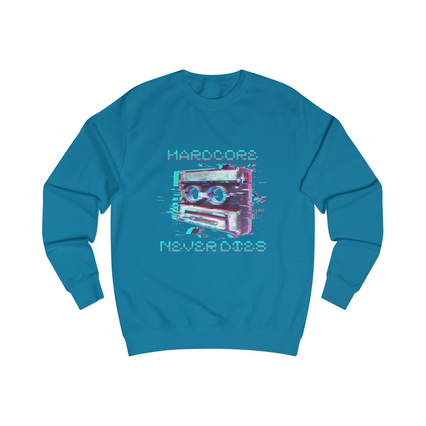 Techno Vintage-Inspired Unisex Sweatshirt - Hardcore Never Dies - Streetwear