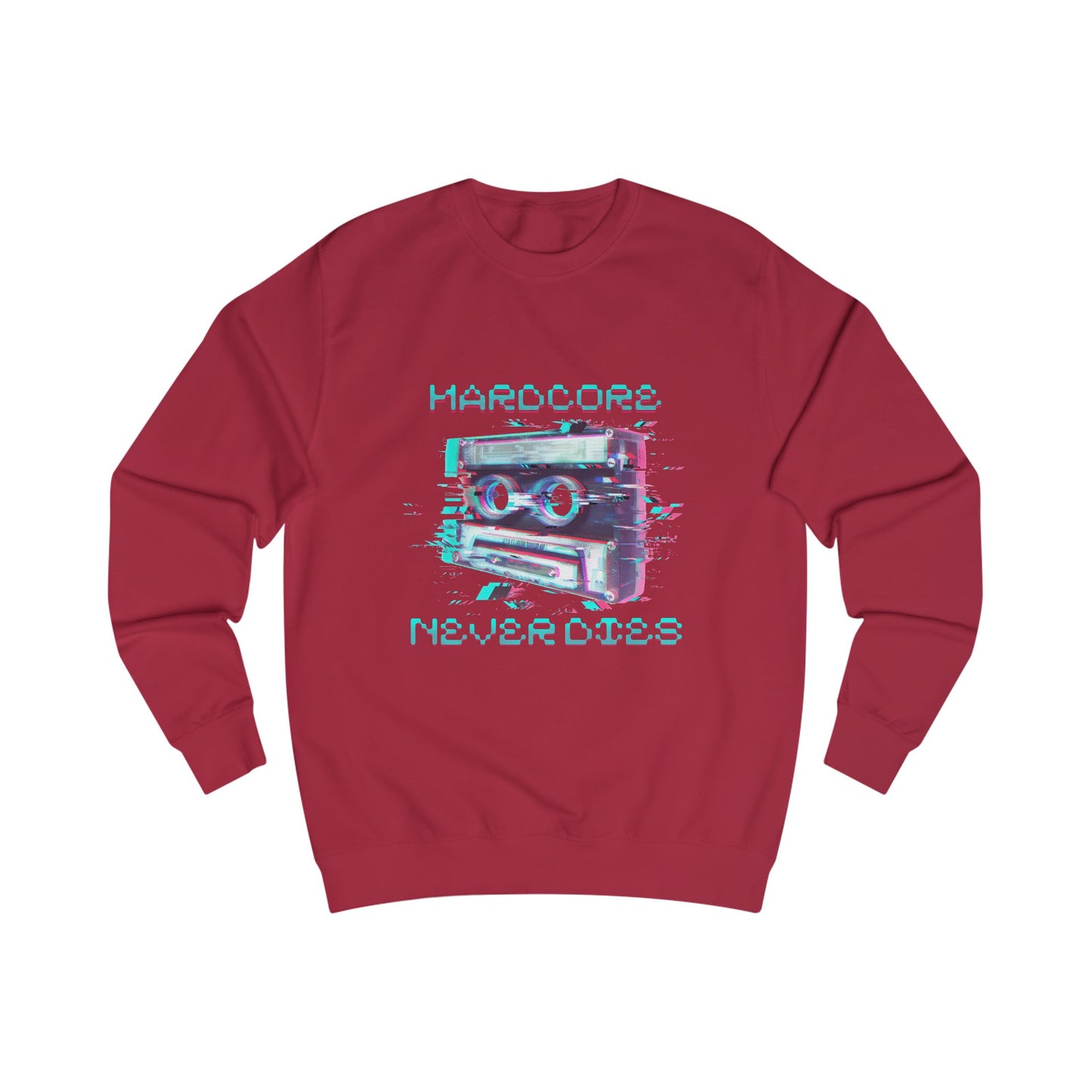 Techno Vintage-Inspired Unisex Sweatshirt - Hardcore Never Dies - Streetwear
