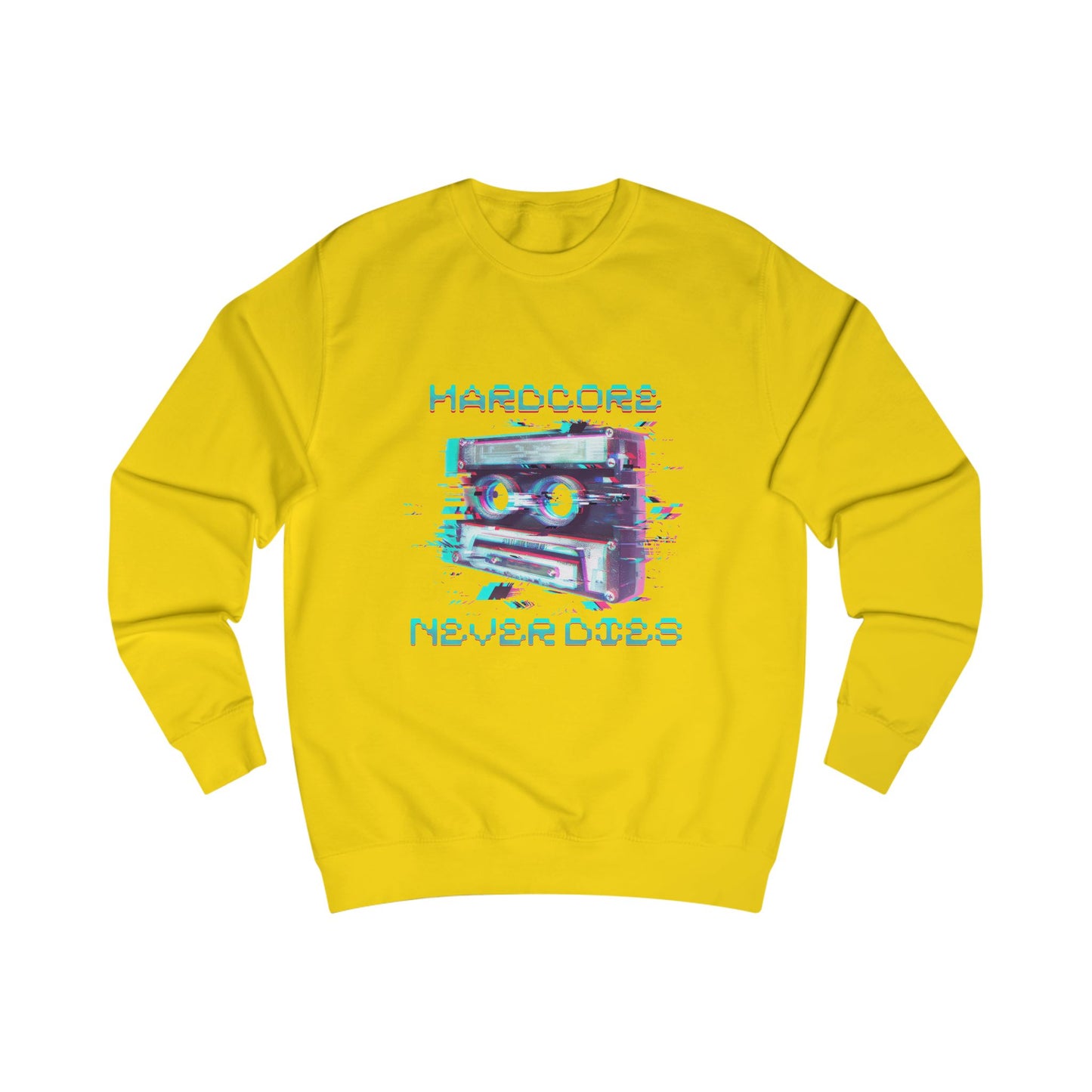Techno Vintage-Inspired Unisex Sweatshirt - Hardcore Never Dies - Streetwear