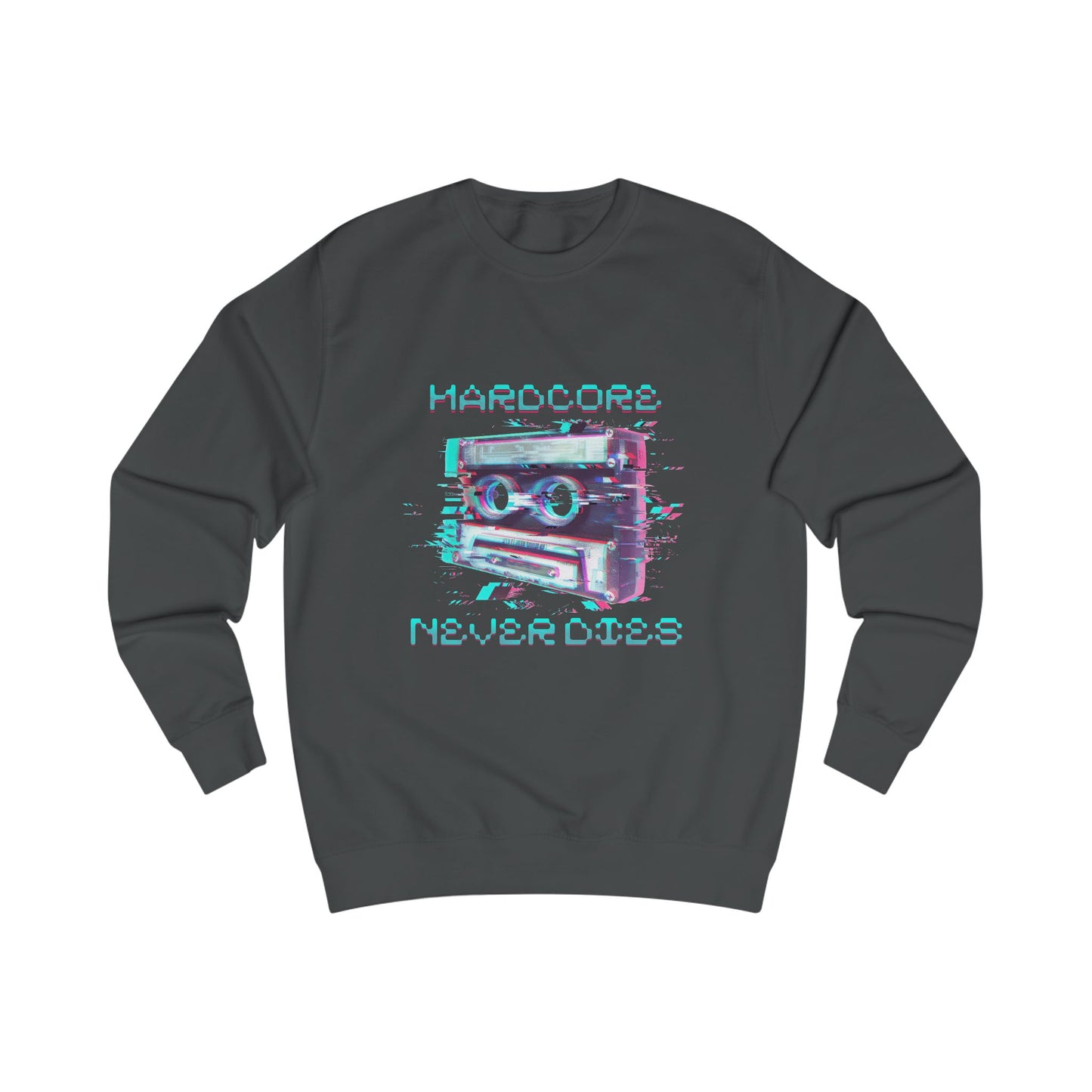 Techno Vintage-Inspired Unisex Sweatshirt - Hardcore Never Dies - Streetwear