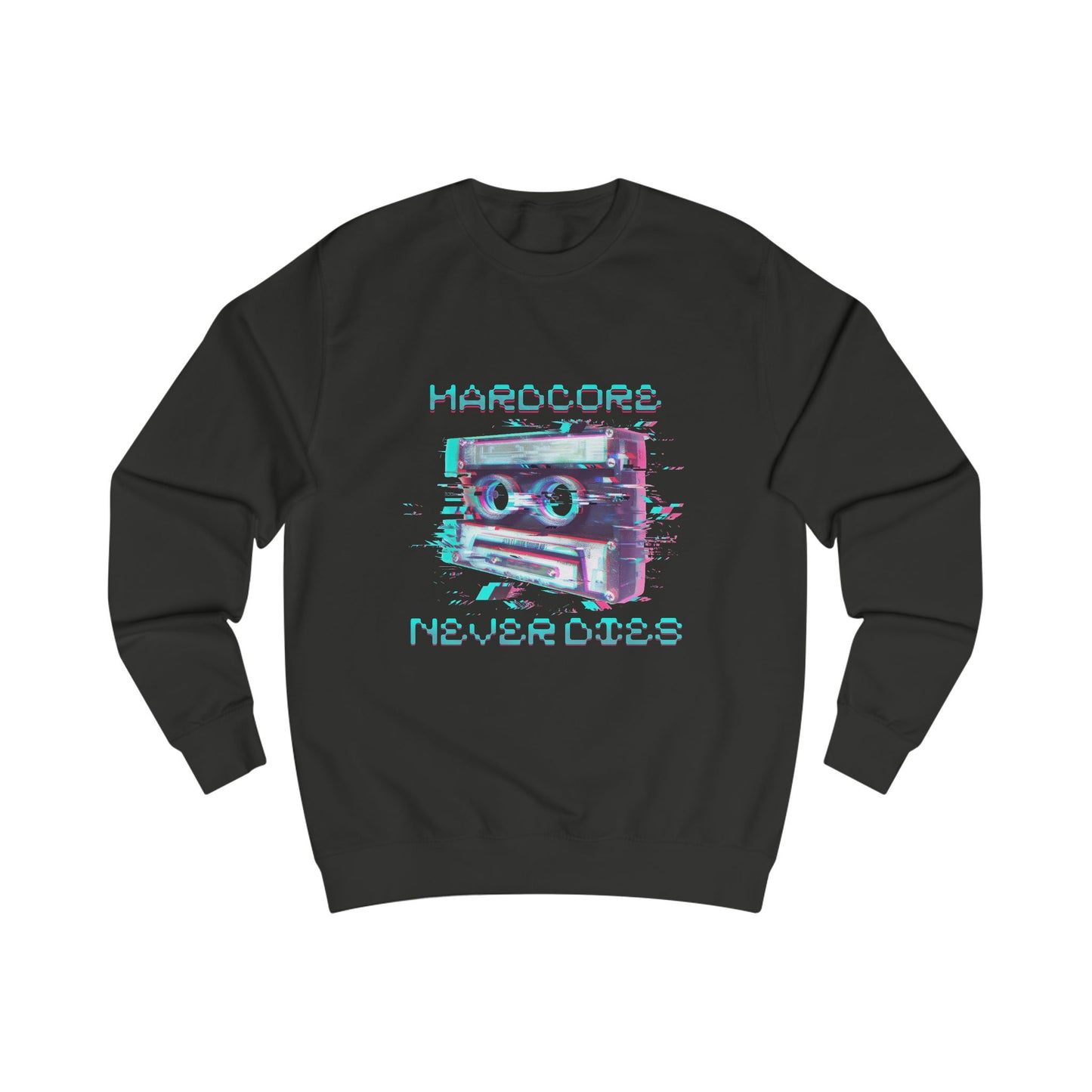 Techno Vintage-Inspired Unisex Sweatshirt - Hardcore Never Dies - Streetwear