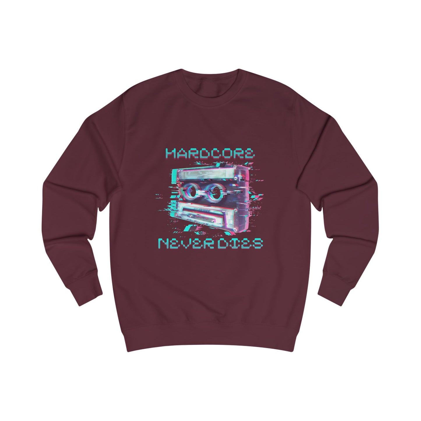 Techno Vintage-Inspired Unisex Sweatshirt - Hardcore Never Dies - Streetwear