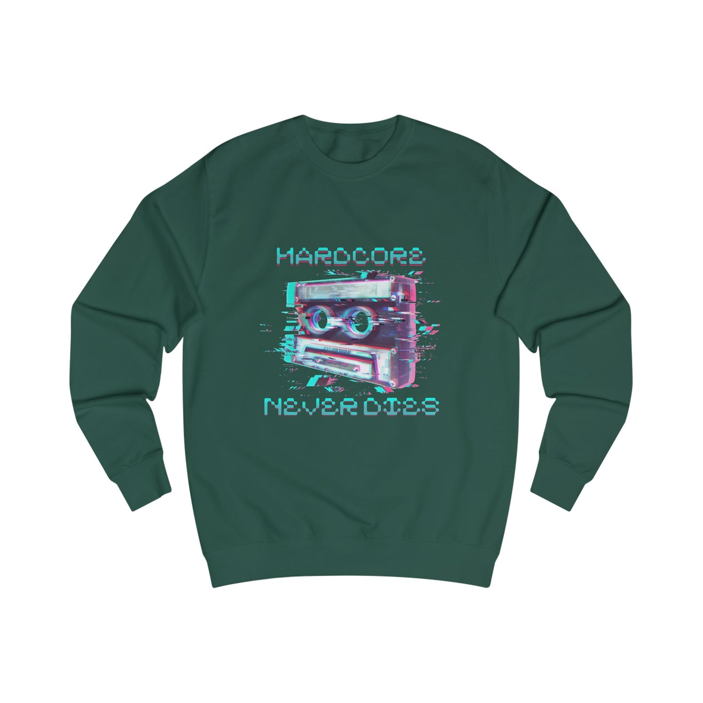 Techno Vintage-Inspired Unisex Sweatshirt - Hardcore Never Dies - Streetwear