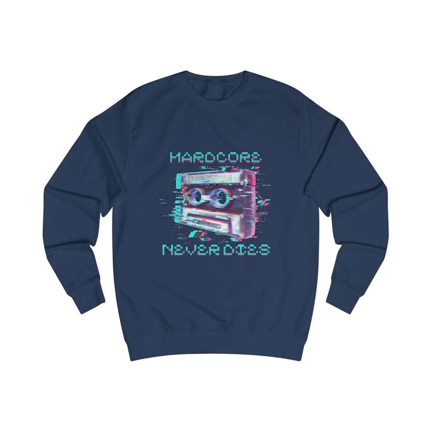 Techno Vintage-Inspired Unisex Sweatshirt - Hardcore Never Dies - Streetwear
