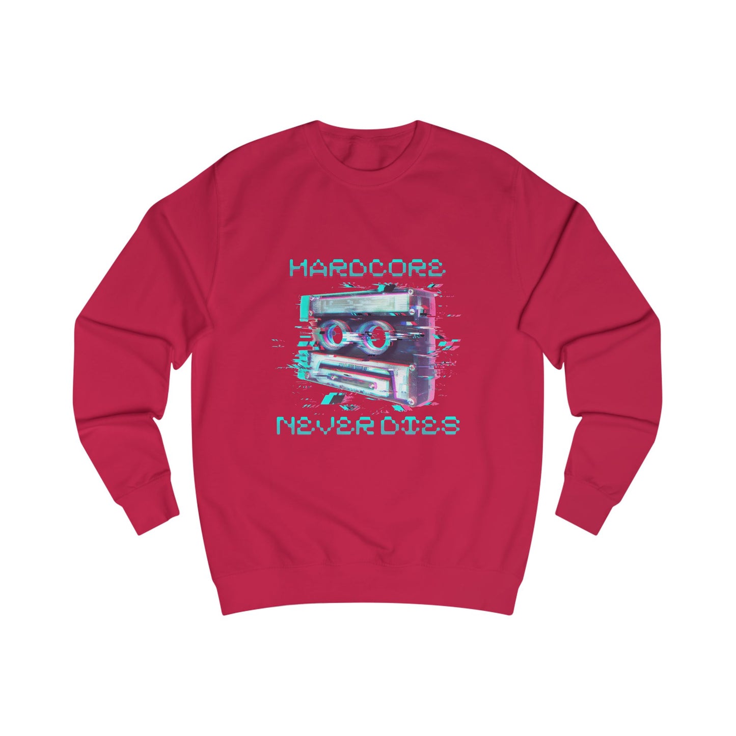 Techno Vintage-Inspired Unisex Sweatshirt - Hardcore Never Dies - Streetwear