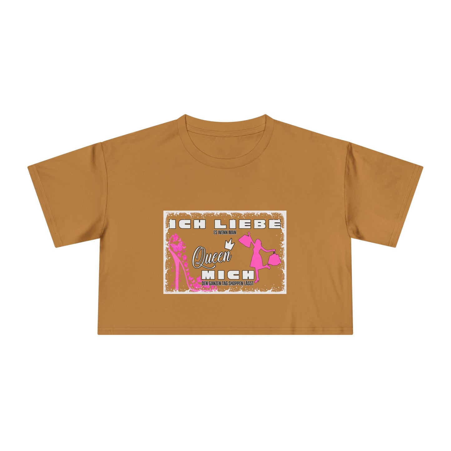 Ich liebe shoppe "Shopping Queen" Crop Tee copped Shirt