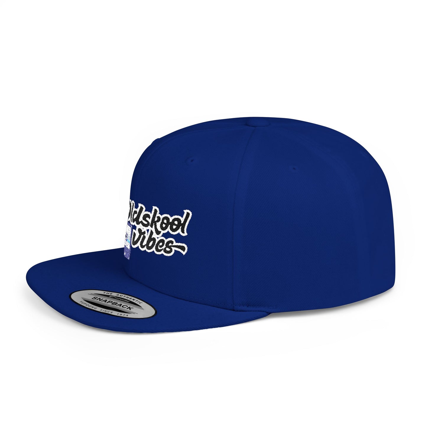 Oldschool Vibes Flat Bill Snapback Cap | Retro Style Hat for Casual Wear