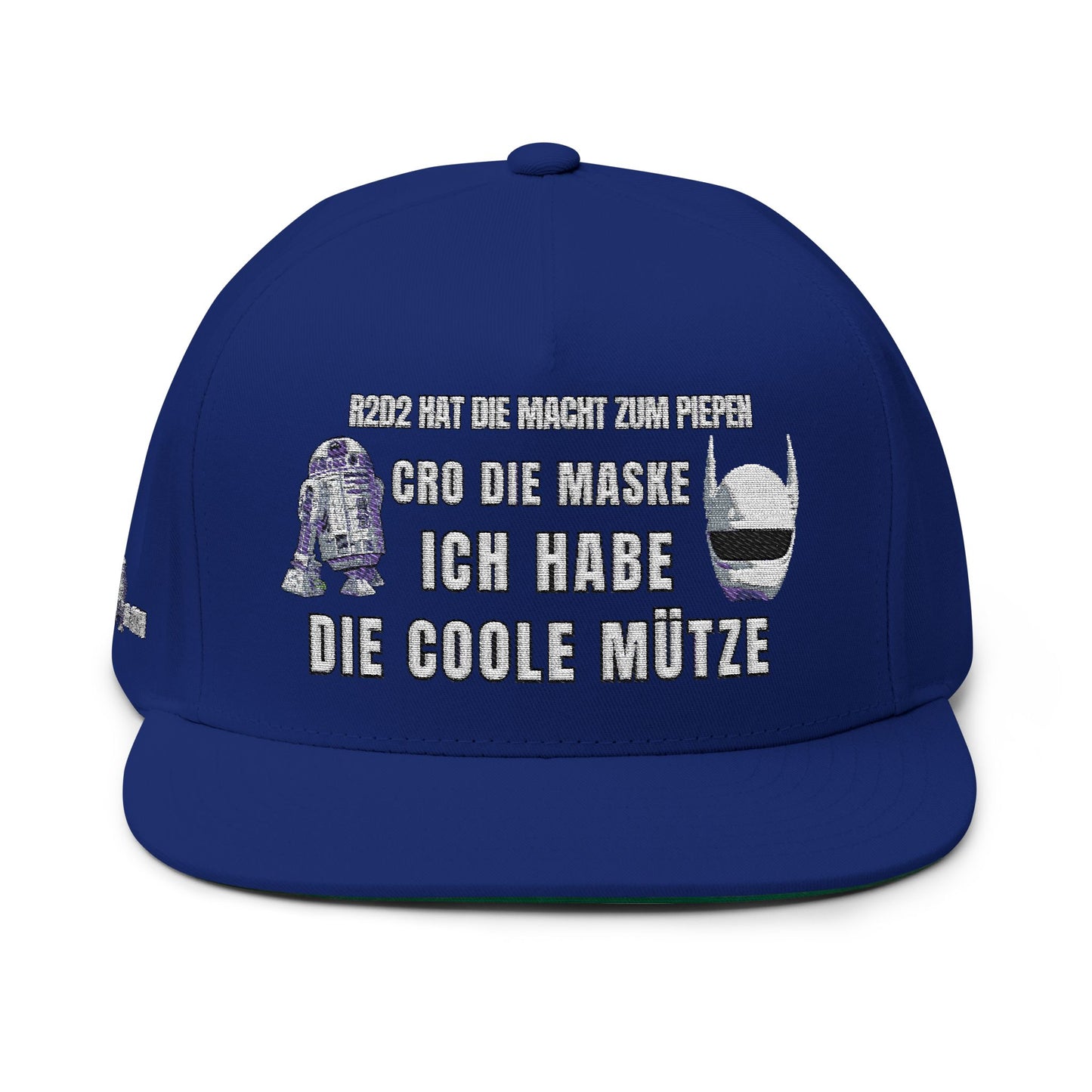 Flat Bill Cap with Fun Embroidery R2D2 - Cro - & ICH