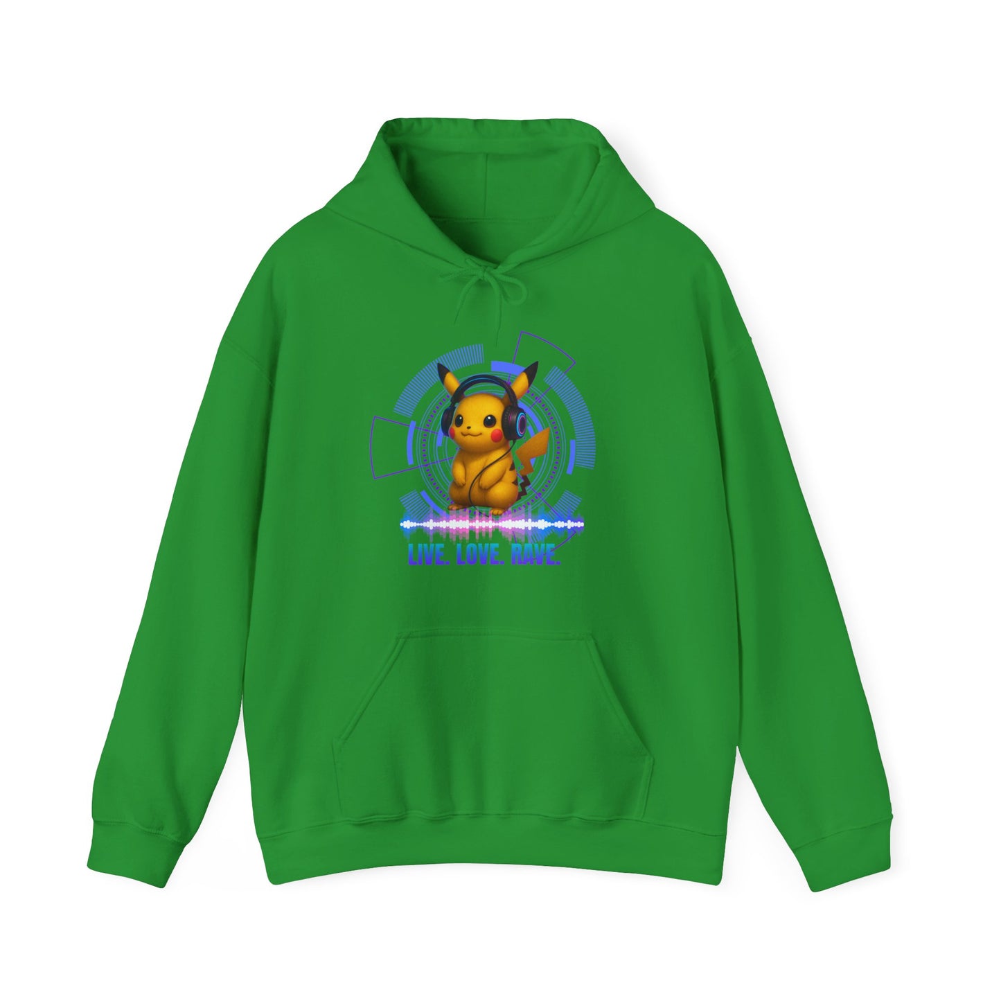 Rave Hoddie, Live Love Rave - Techno - Pokemon