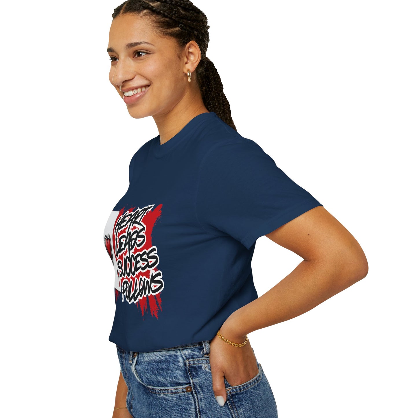 Heart Leads Success Unisex Heavy Cotton Tee | Graphic Tee | Casual Wear | Gift for Gamers | Inspirational Fashion | Streetwear