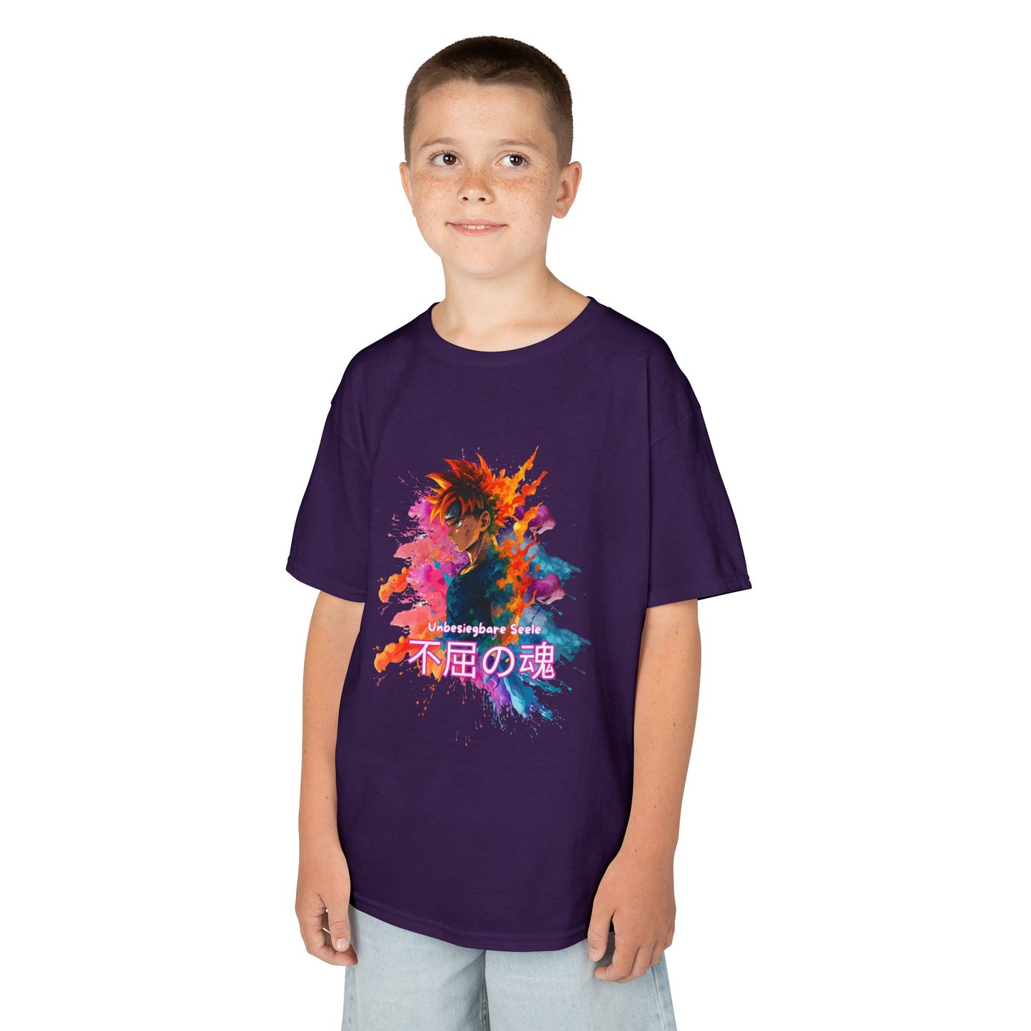 "unbesiegbare Seele" Vibrant Kids Jersey Tank Top - Colorful Anime Design