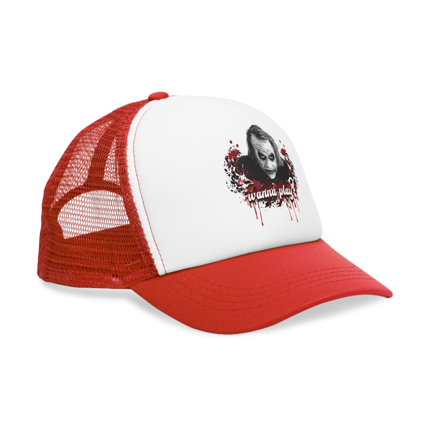 Spooky Mesh Cap with 'Wanna Play?'