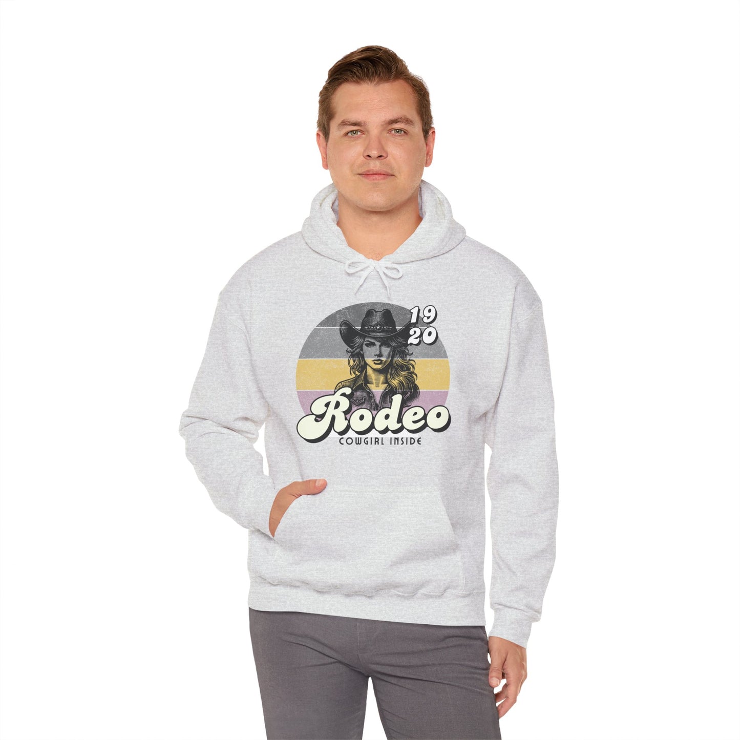 Rodeo Cowgirl Hooded HOODIE - Unisex Heavy Blend⢠- Retro Style