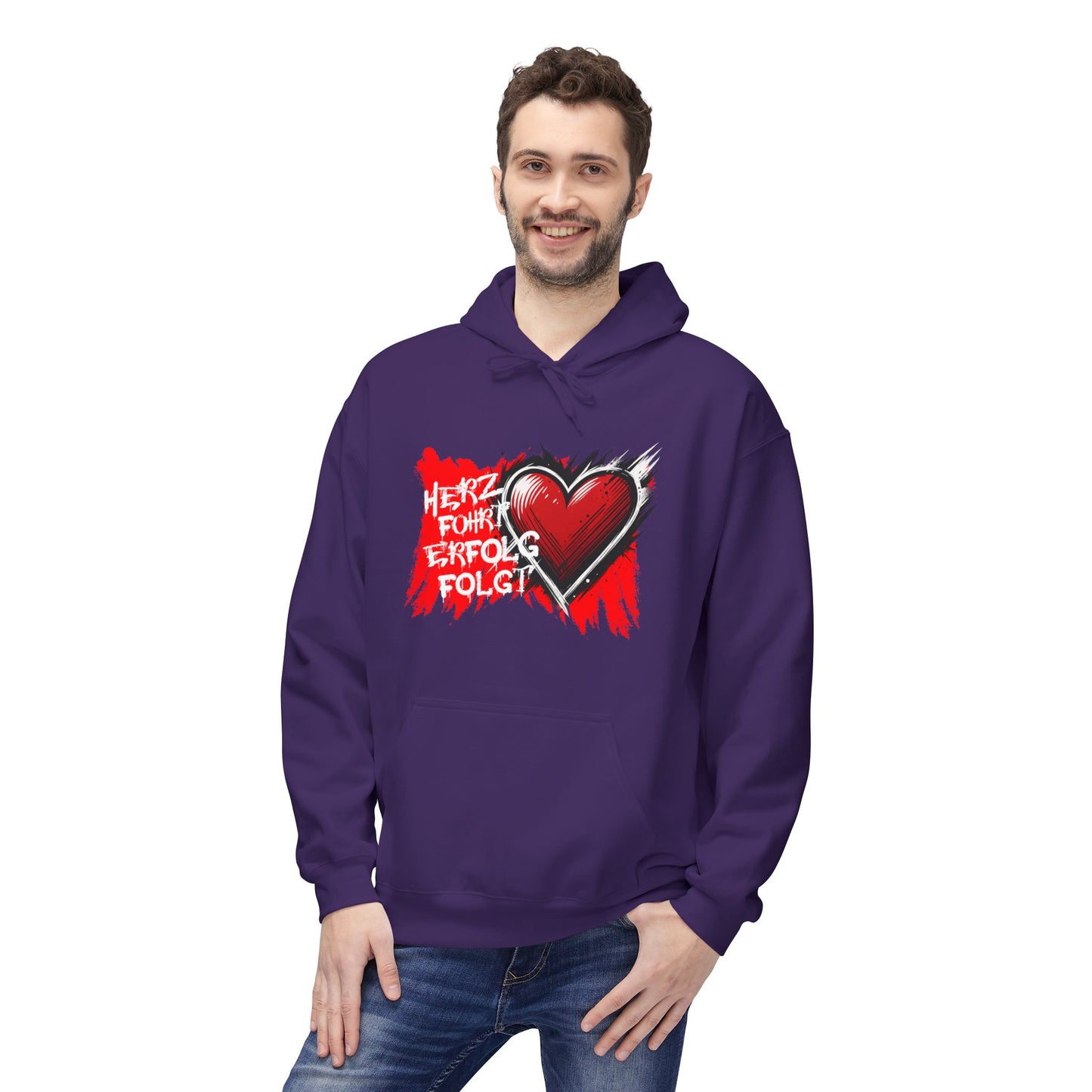 Herz führt Erfolg folgt Hoodie