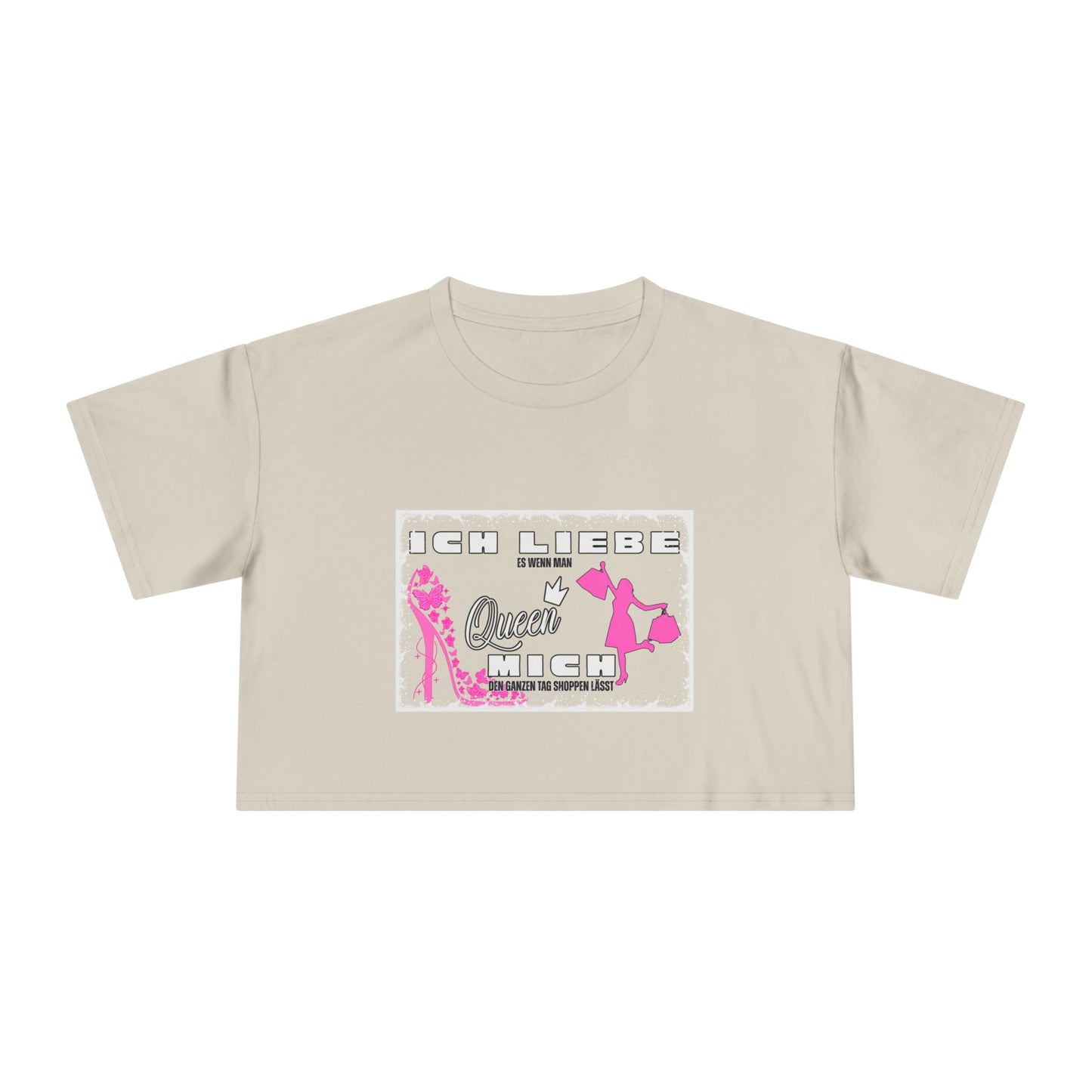Ich liebe shoppe "Shopping Queen" Crop Tee copped Shirt