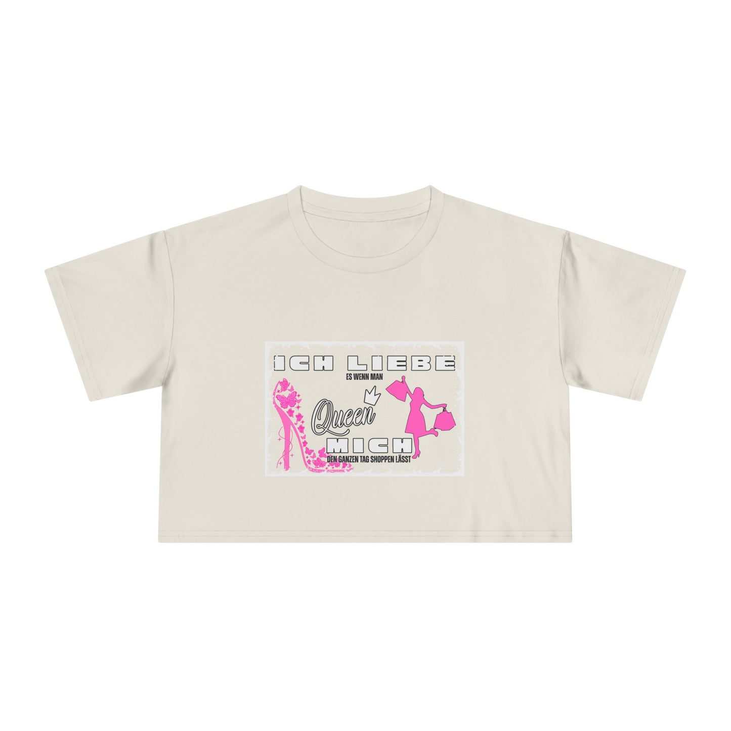 Ich liebe shoppe "Shopping Queen" Crop Tee copped Shirt