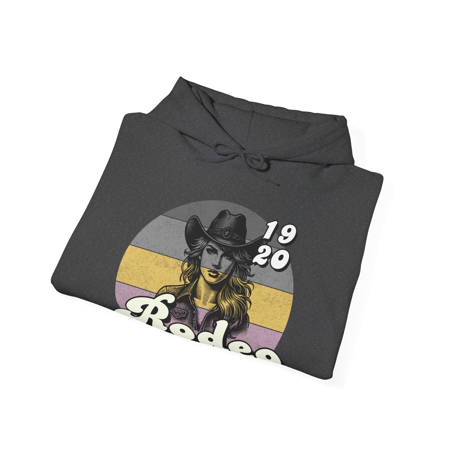 Rodeo Cowgirl Hooded HOODIE - Unisex Heavy Blend⢠- Retro Style