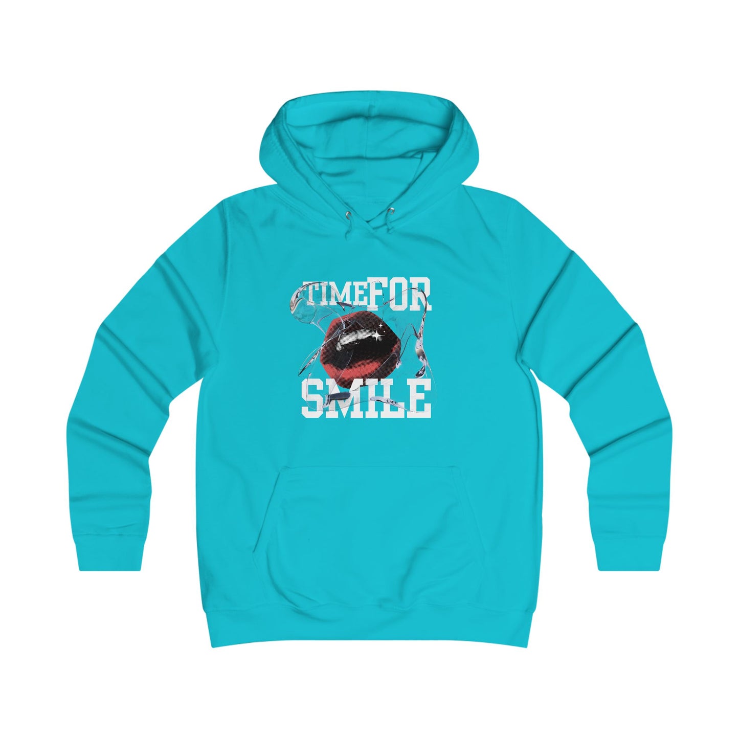 Girlie College Hoodie, Time for Smile