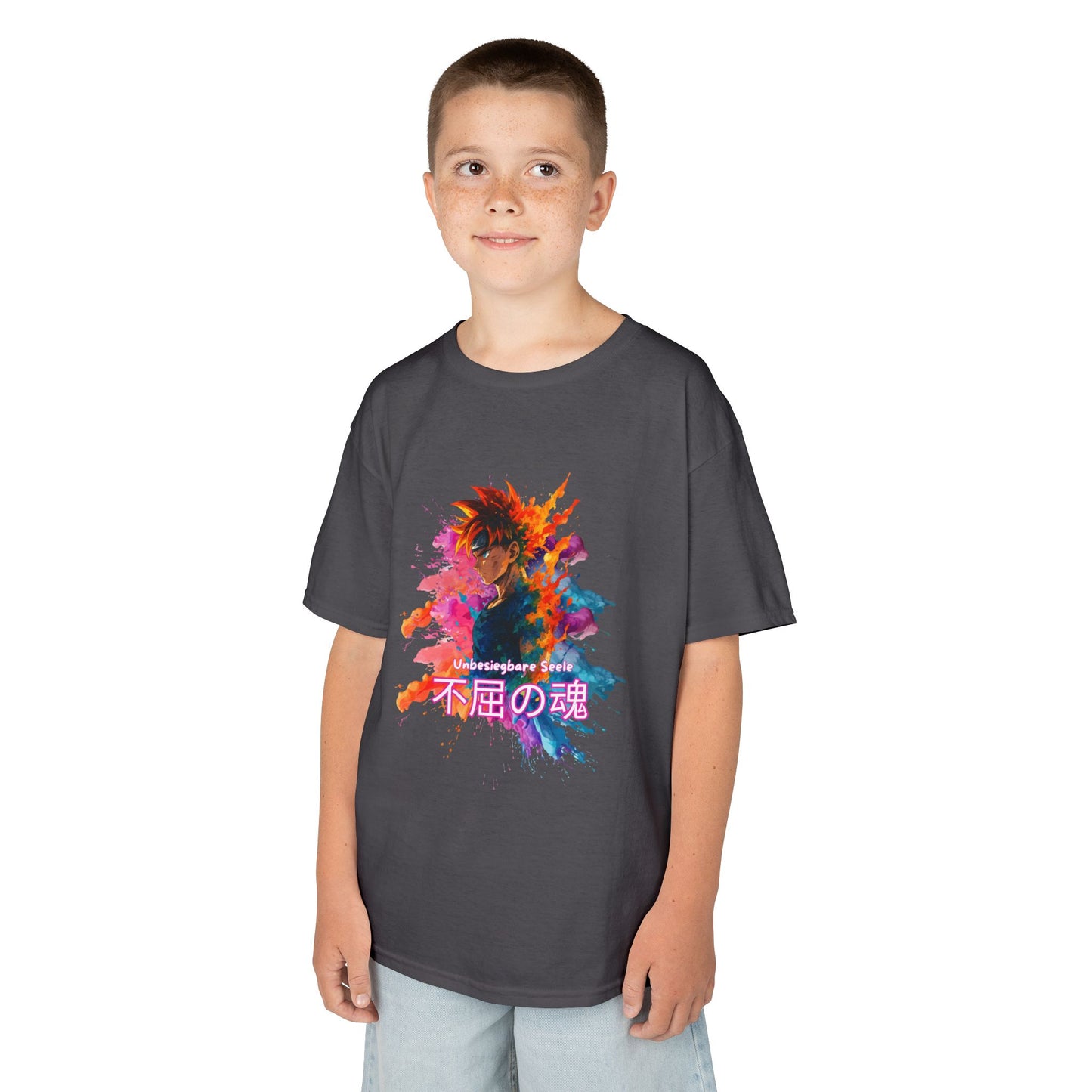 "unbesiegbare Seele" Vibrant Kids Jersey Tank Top - Colorful Anime Design