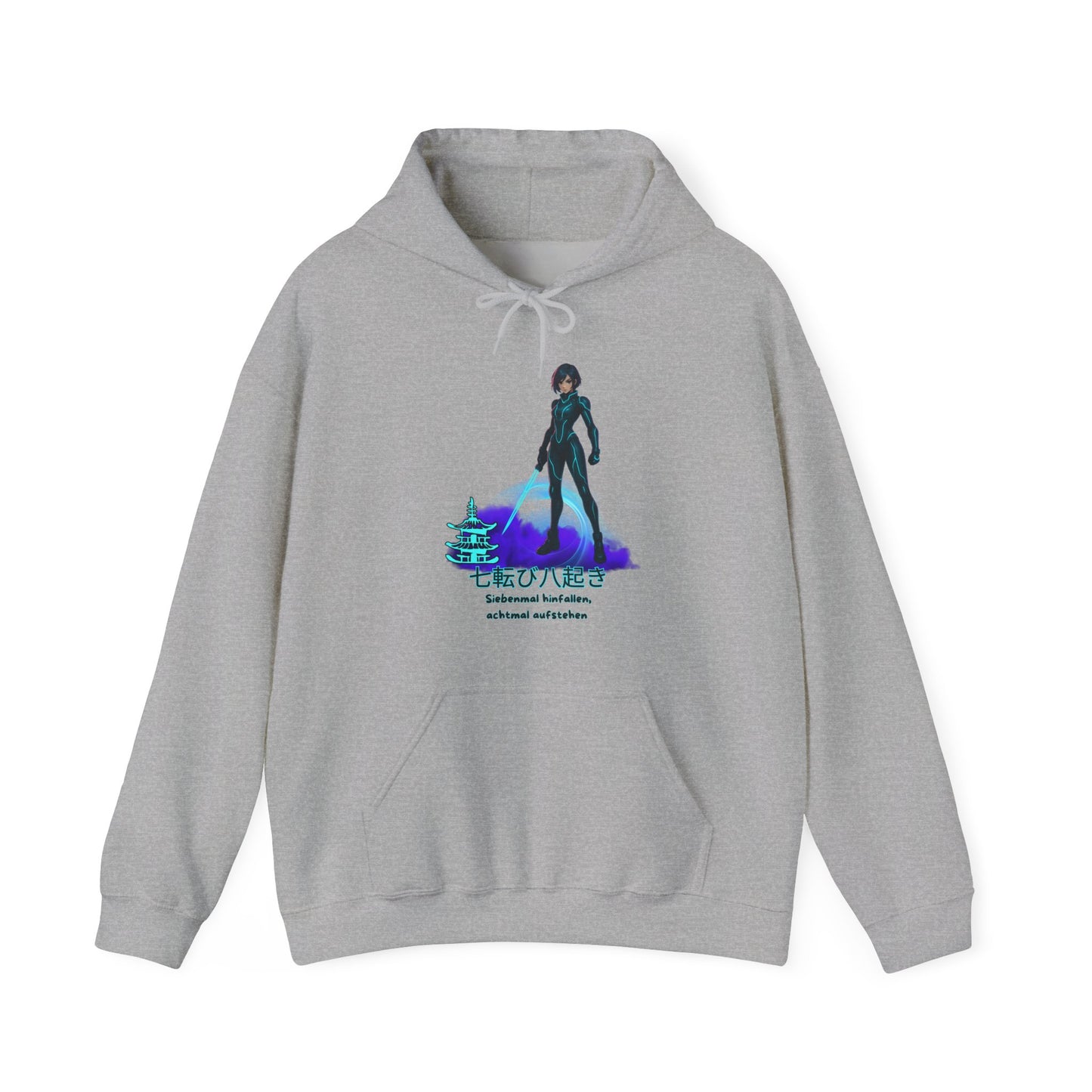 Hoodie Anime "siebenmal hinfallen - achtmal aufstehen"