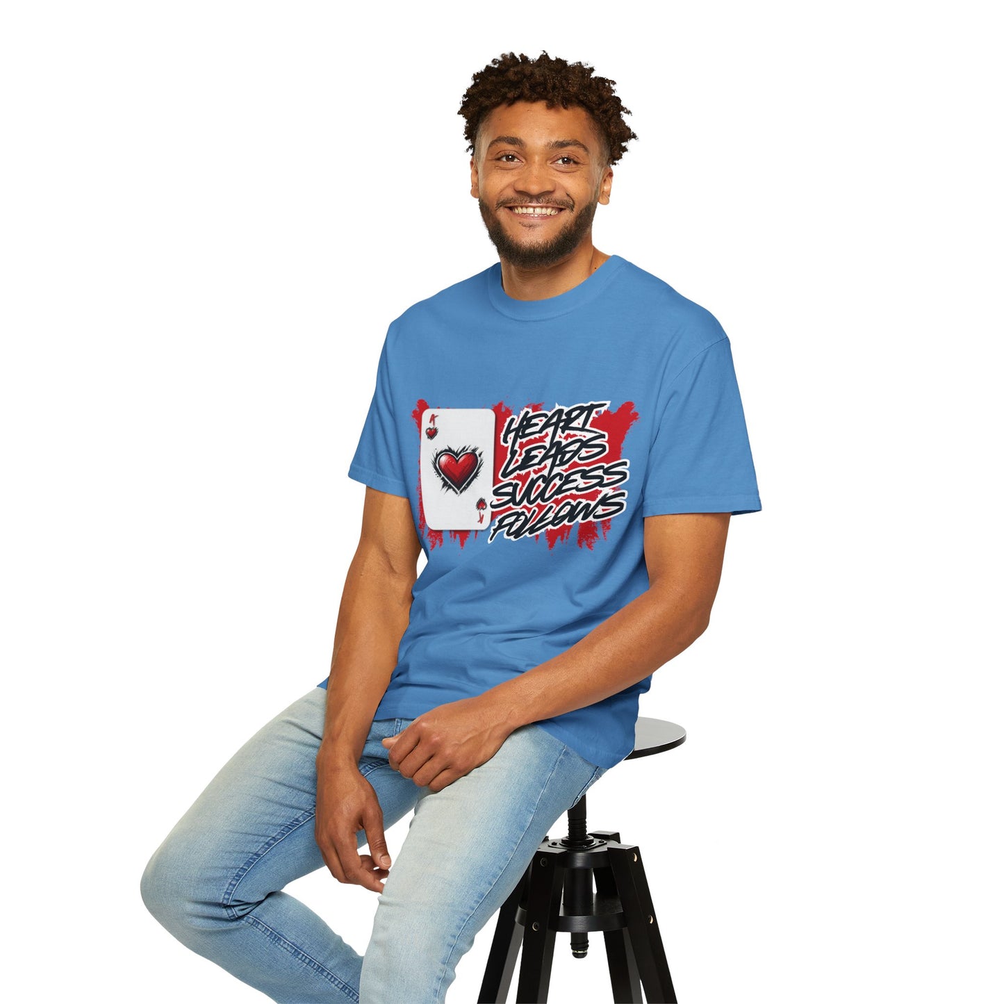 Heart Leads Success Unisex Heavy Cotton Tee | Graphic Tee | Casual Wear | Gift for Gamers | Inspirational Fashion | Streetwear