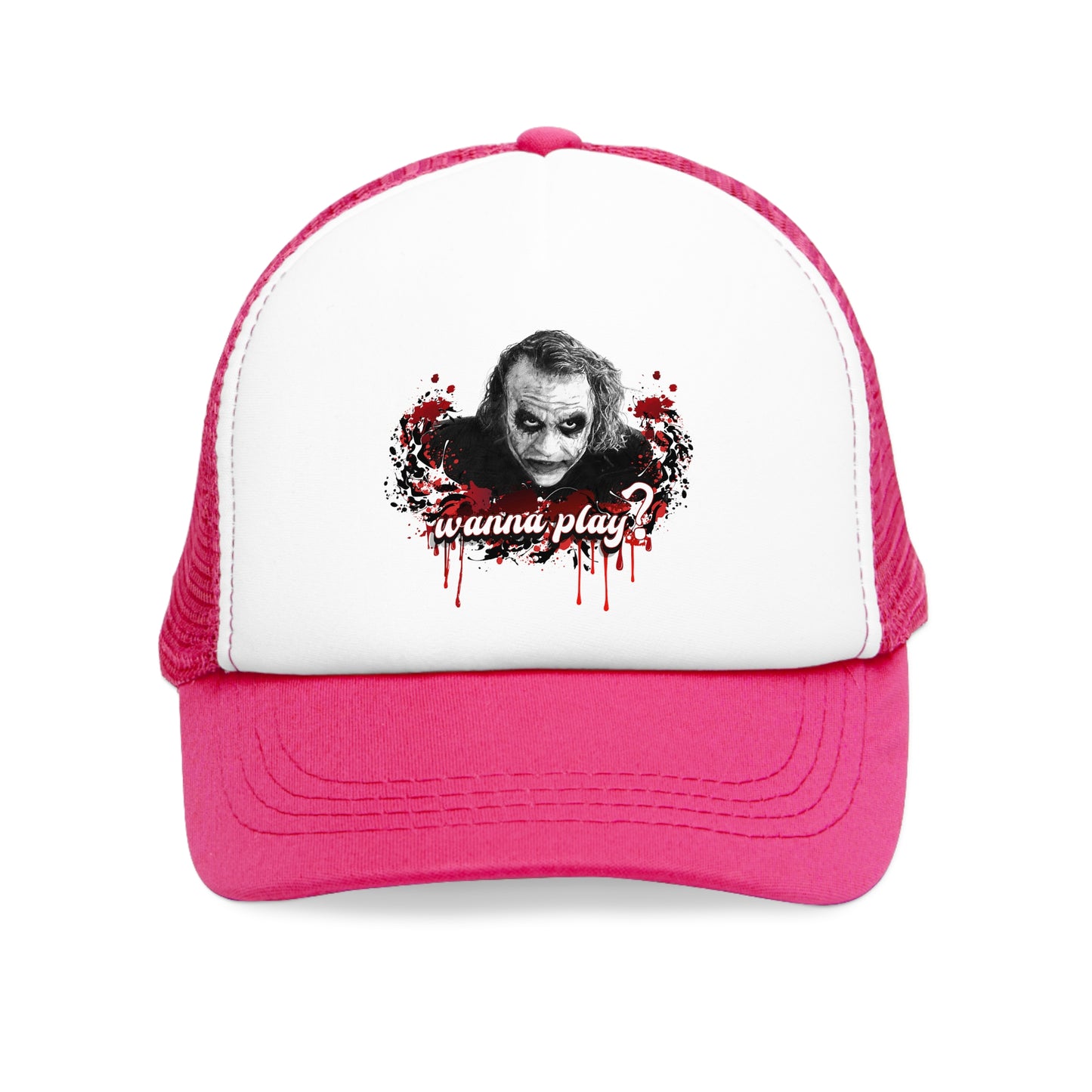 Spooky Mesh Cap with 'Wanna Play?'
