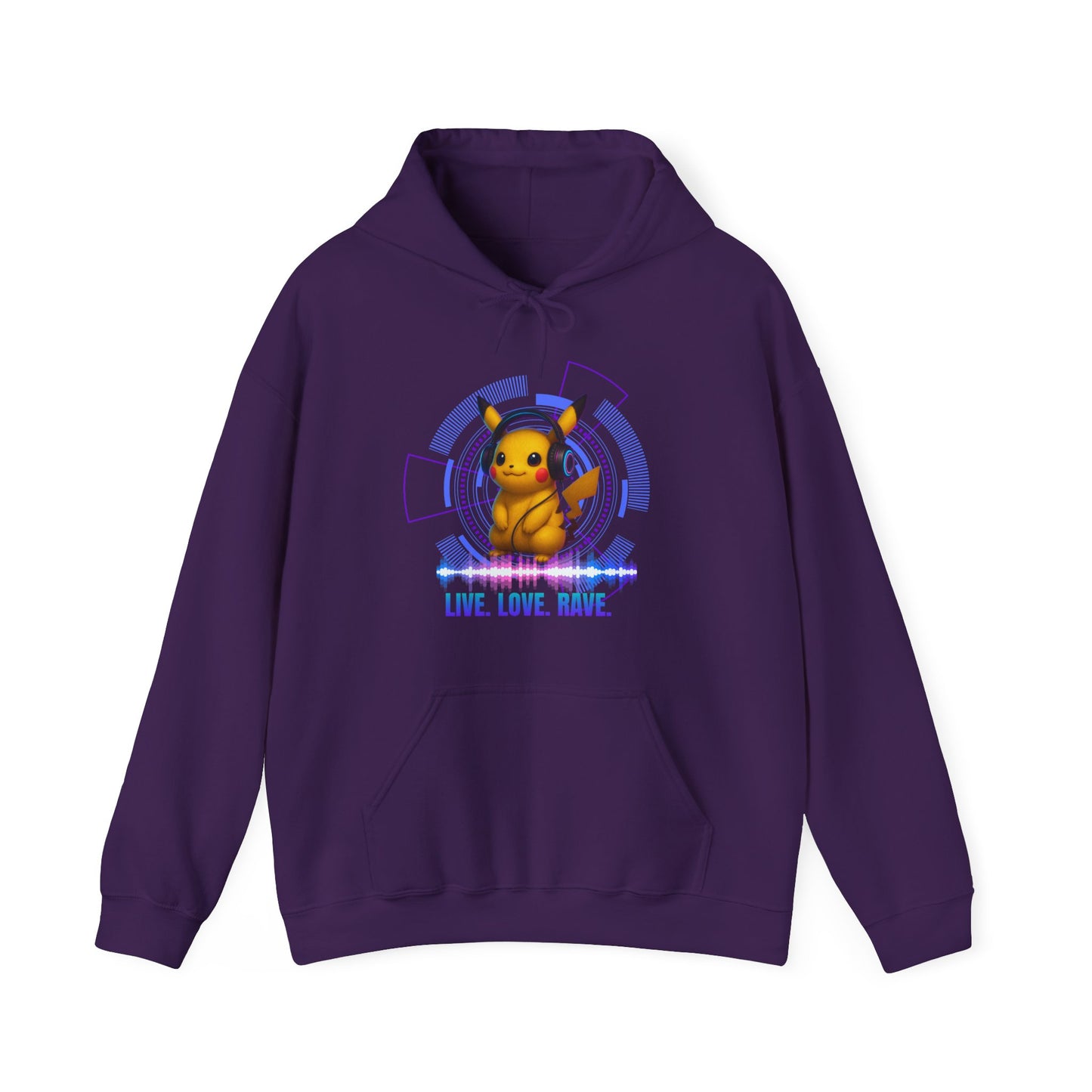 Rave Hoddie, Live Love Rave - Techno - Pokemon