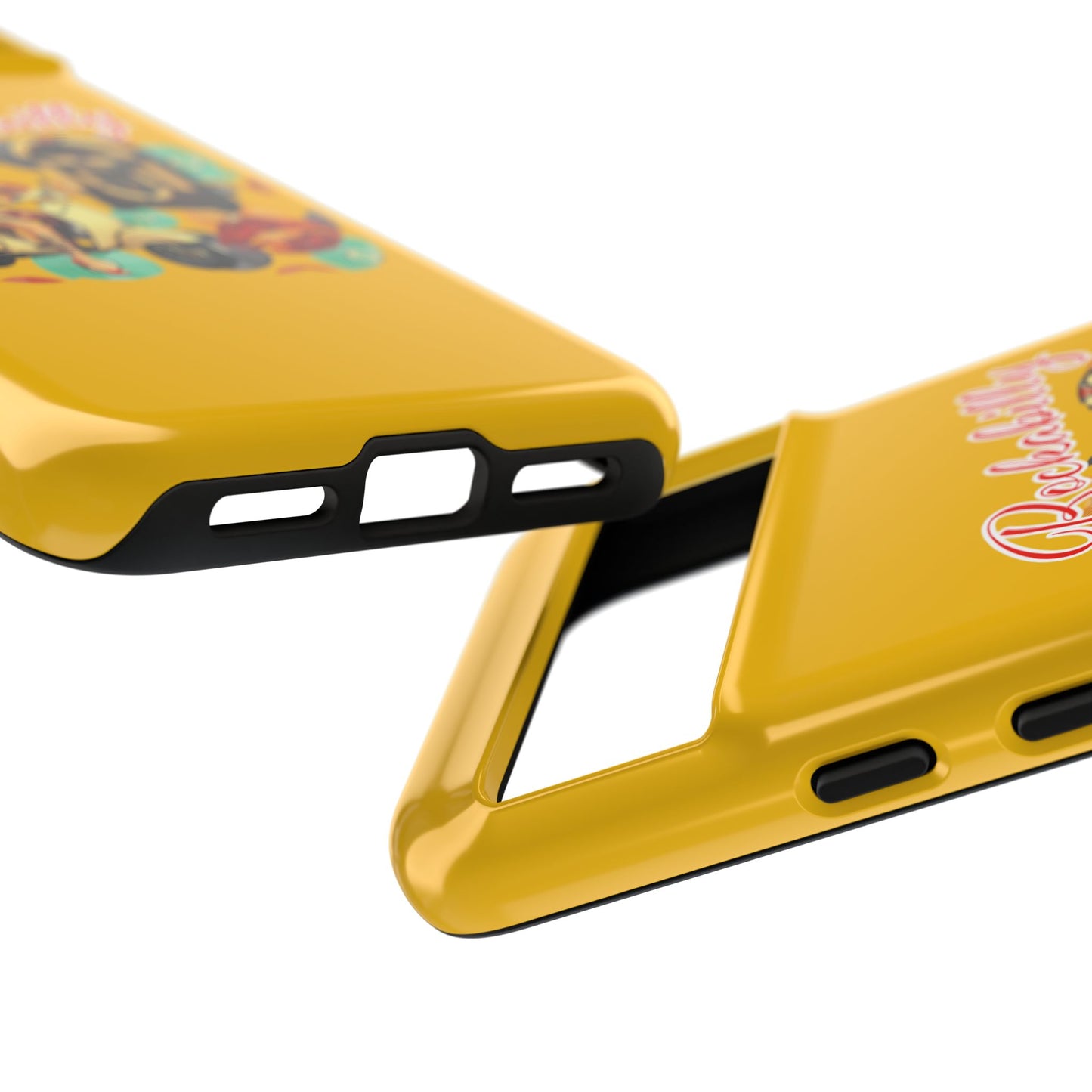 Rockabilly Phone Case, Vintage Scooter Design, Retro Style Cover, Fun Gift for Music Lovers, Yellow Tough Cases