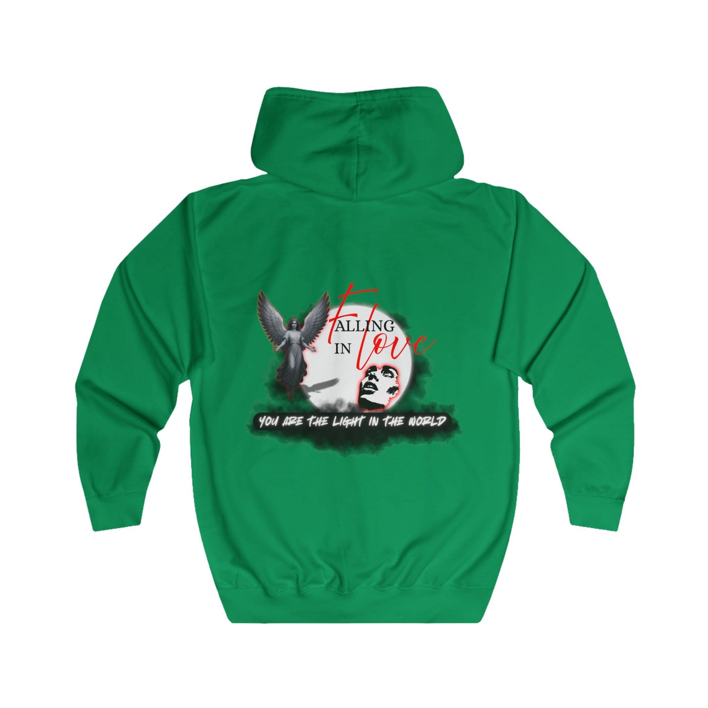 Falling in Love Hoodie, Inspirational Zip-Up, Unisex Sweatshirt