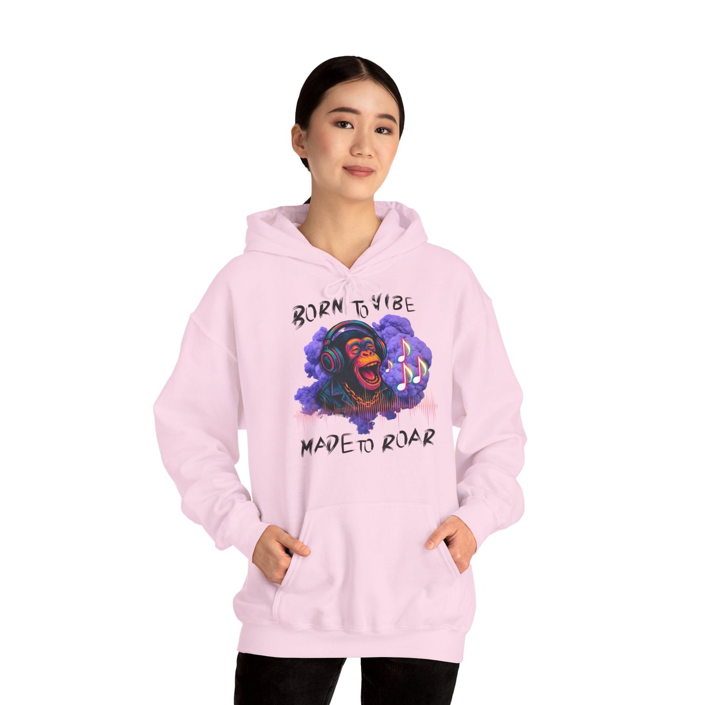 Born to Vibe Unisex Heavy Blend⢠Hooded Sweatshirt - Made to Roar Monkey - Monkey