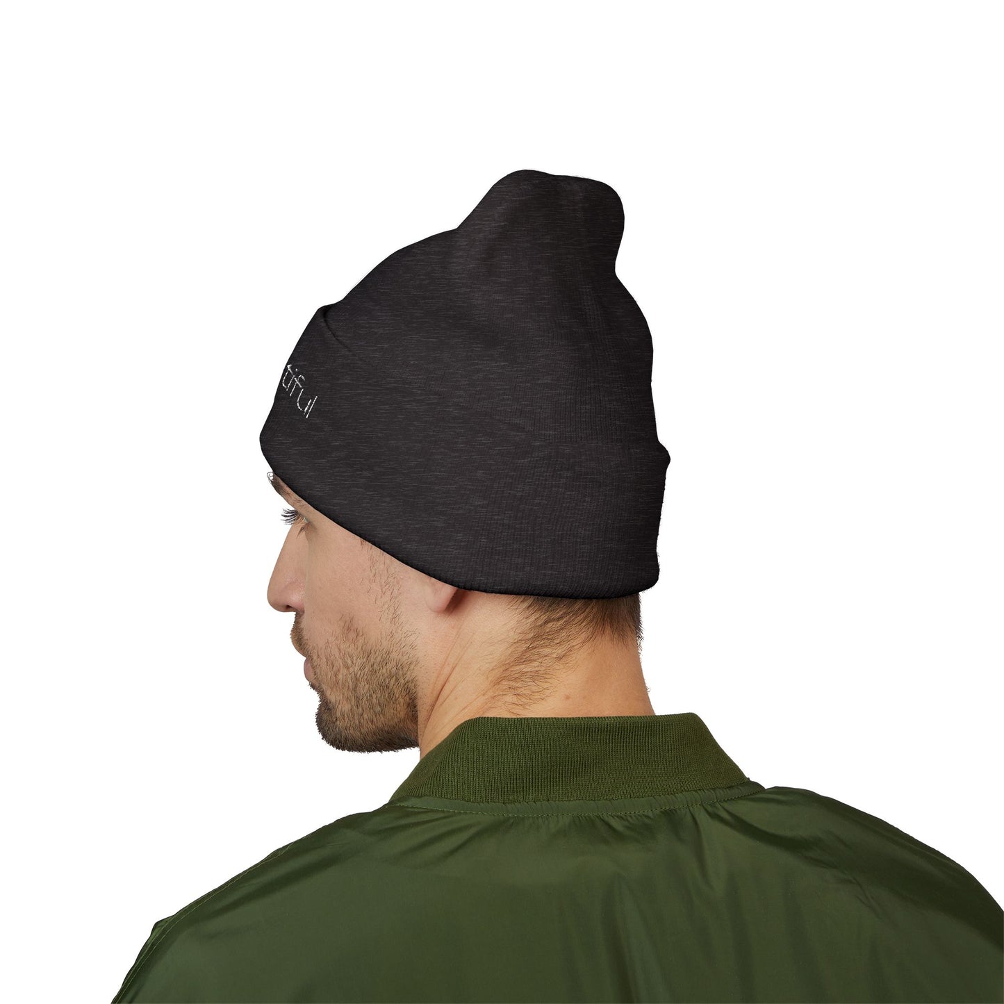 Vibrant "BeYoutiful" Cuffed Beanie - Stylish Embroidered Hat for Self-Expression
