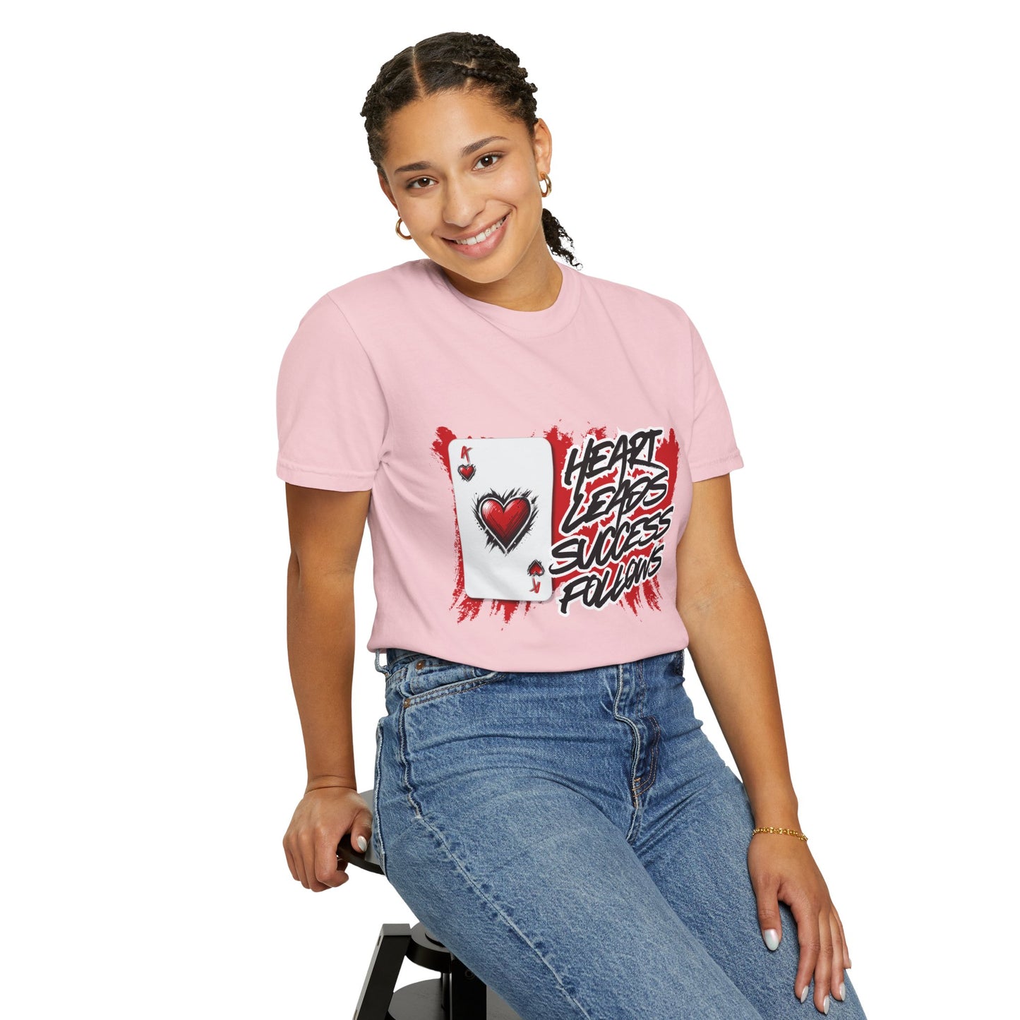 Heart Leads Success Unisex Heavy Cotton Tee | Graphic Tee | Casual Wear | Gift for Gamers | Inspirational Fashion | Streetwear